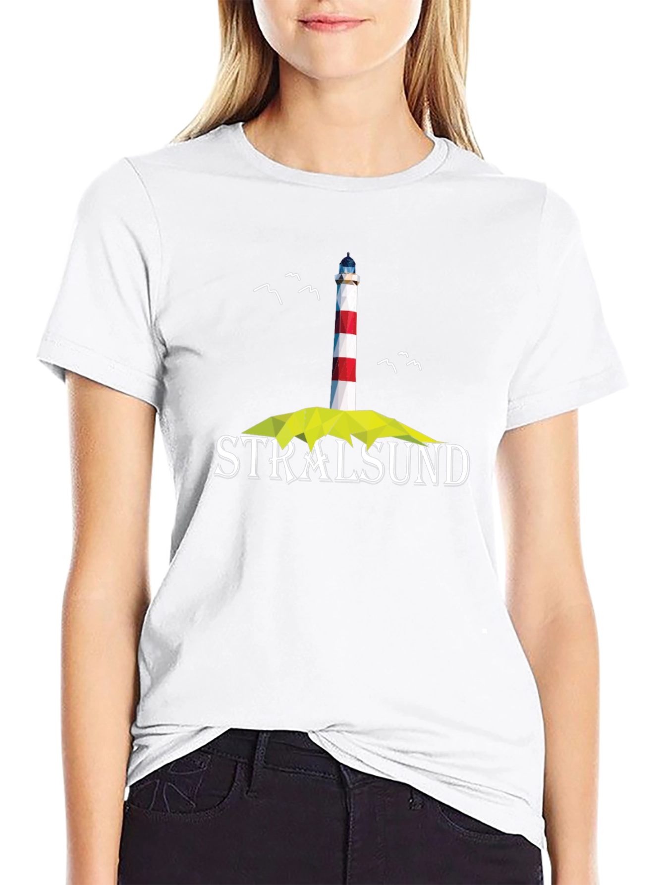 Black Stralsund Lighthouse Graphic Tee - Unisex view 9