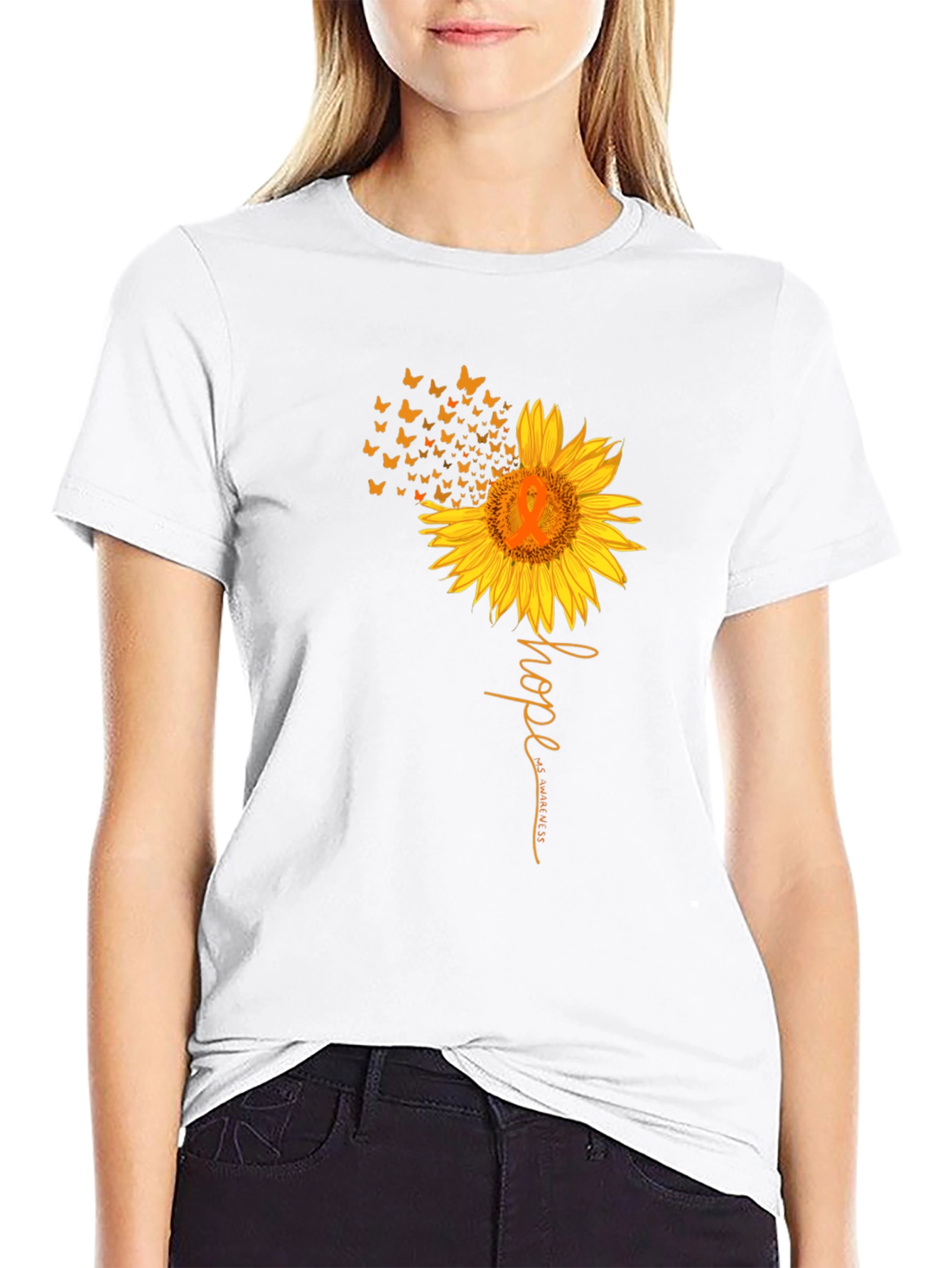 Black Hope Sunflower Awareness Graphic Tee view 9