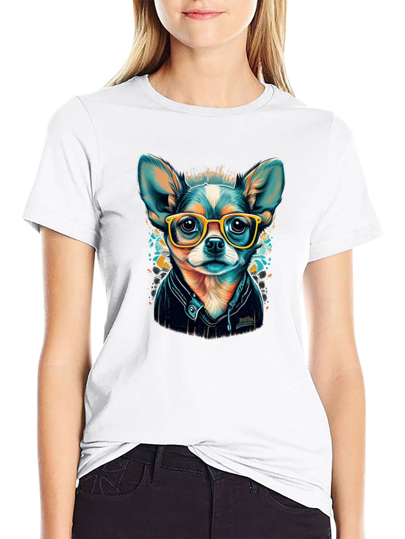 Black Cool Chihuahua T-Shirt view 9