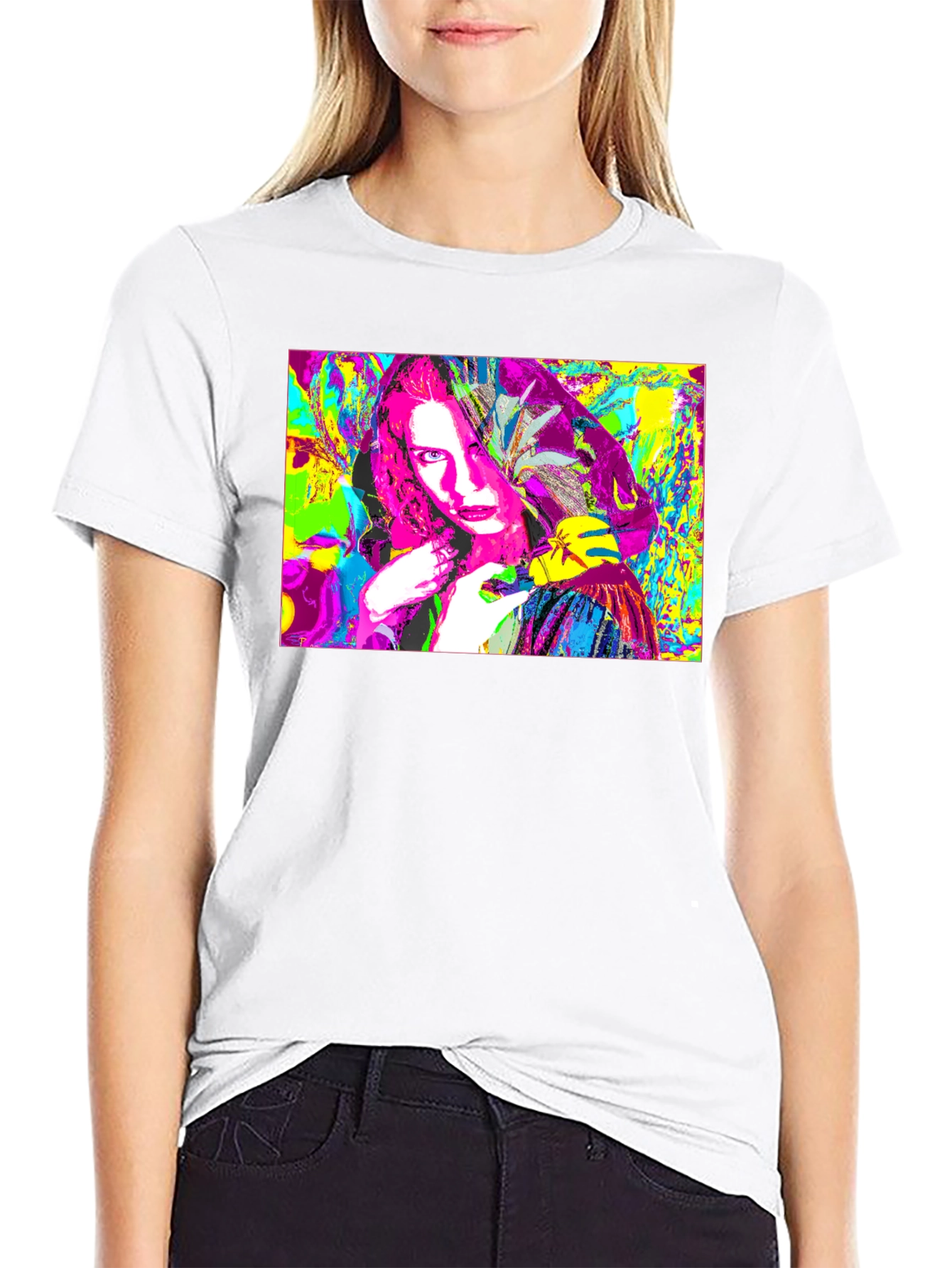 Black Abstract Pop Art Graphic Tee - Black Unisex T-Shirt view 9