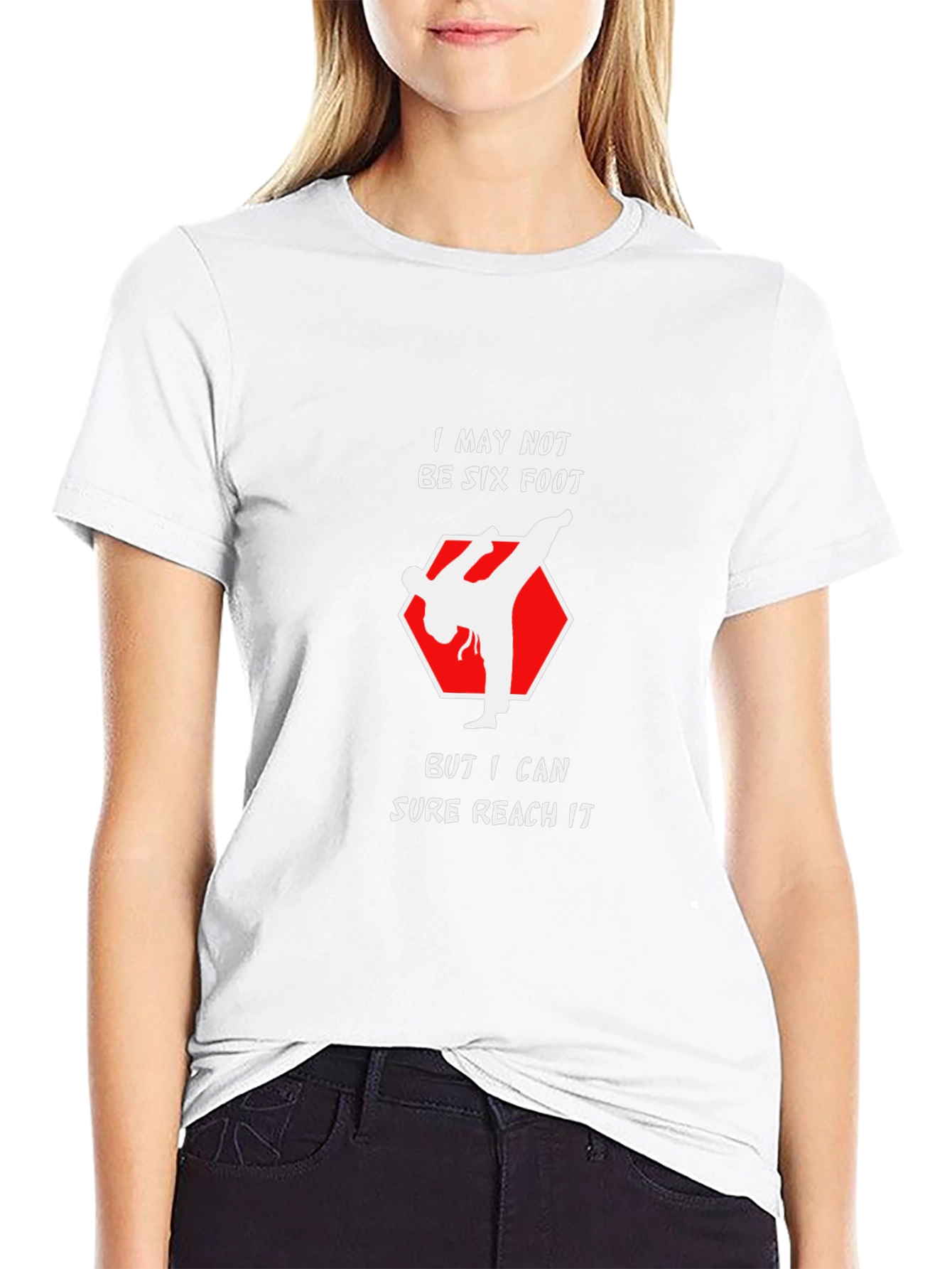 Black Reach It Funny Karate T-Shirt view 9