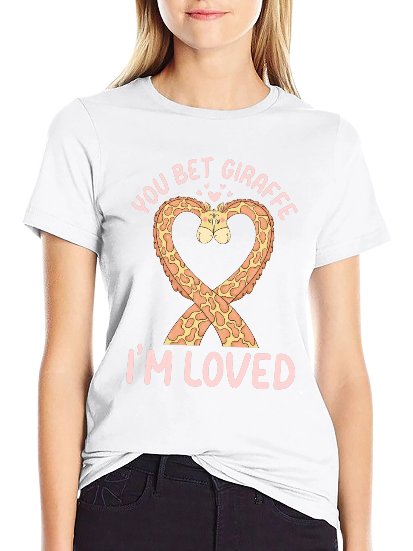 Black You Bet Giraffe I'm Loved Graphic T-Shirt view 9