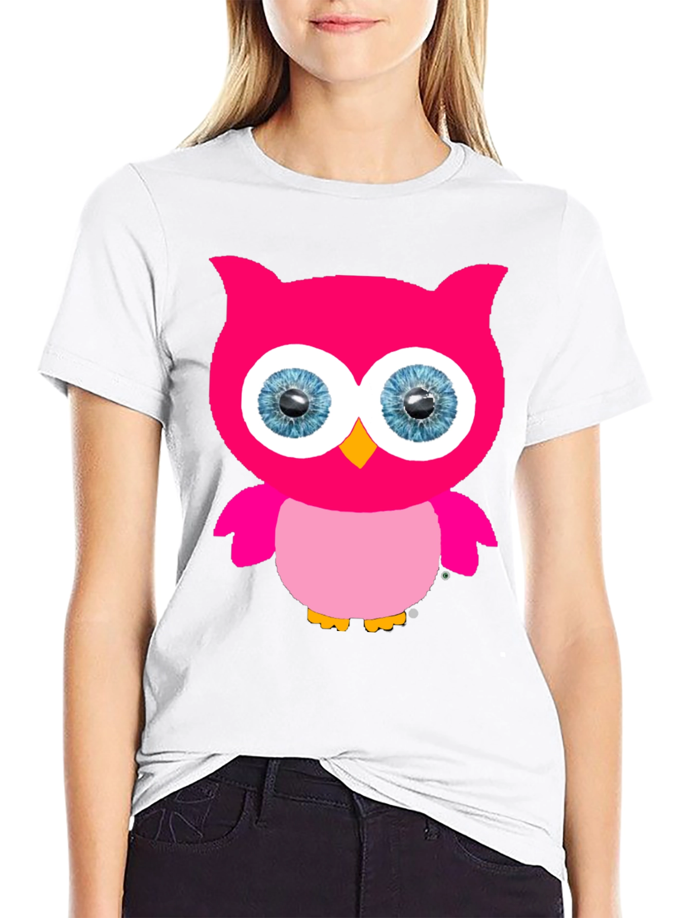 Black Owl Graphic Print Crew Neck T-Shirt view 9