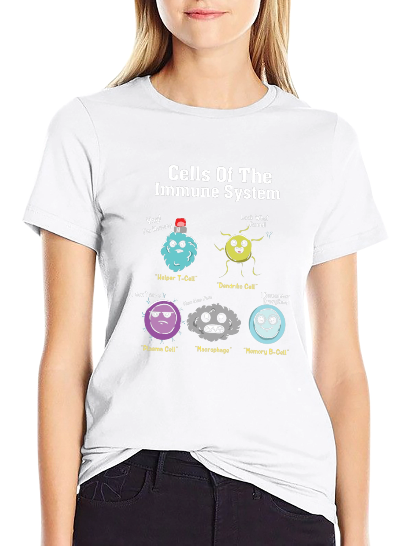 Black Immune System Cells Graphic T-Shirt view 9