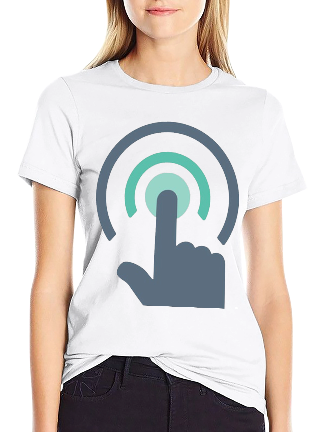 Black Touch Icon T-Shirt - Modern Graphic Tee view 9