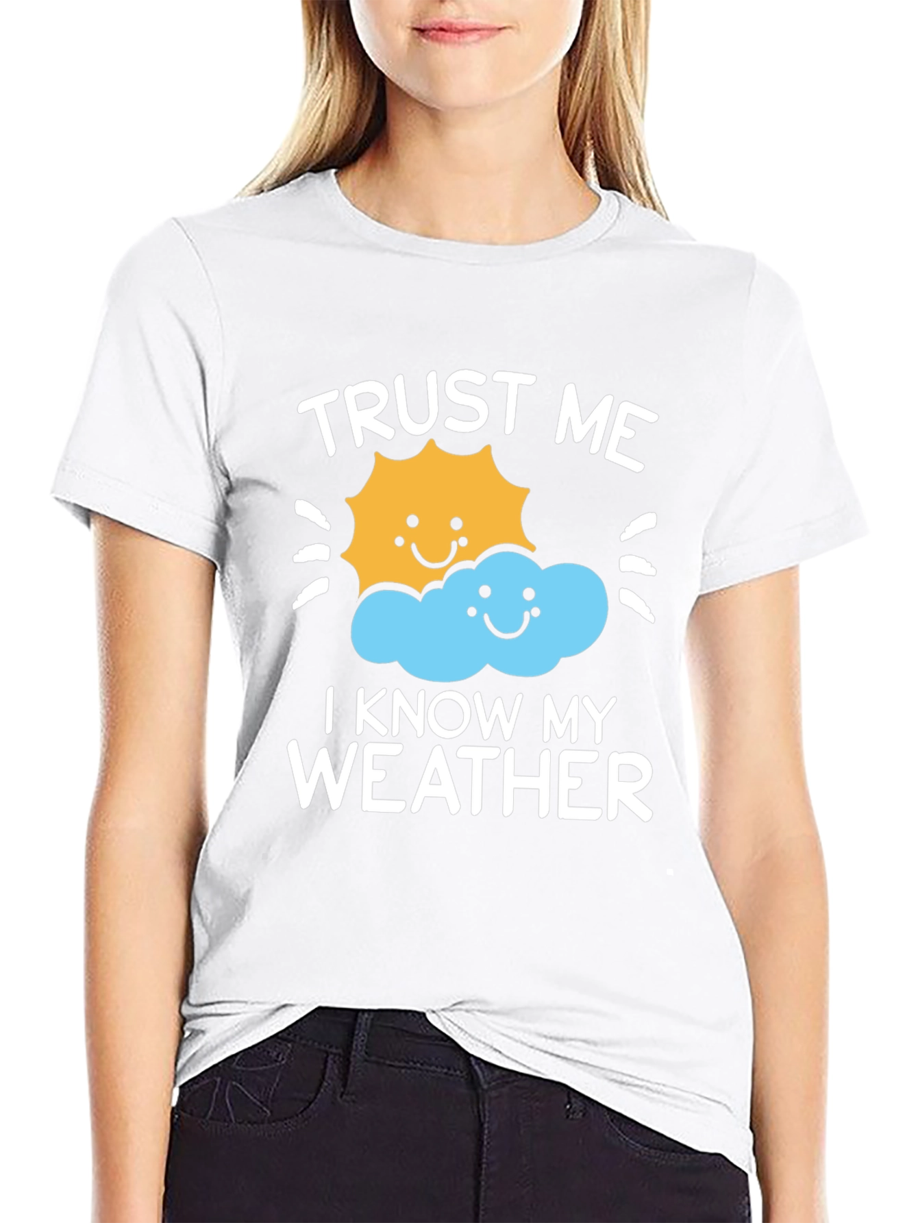 Black Trust Me, I Know My Weather Graphic Tee view 9