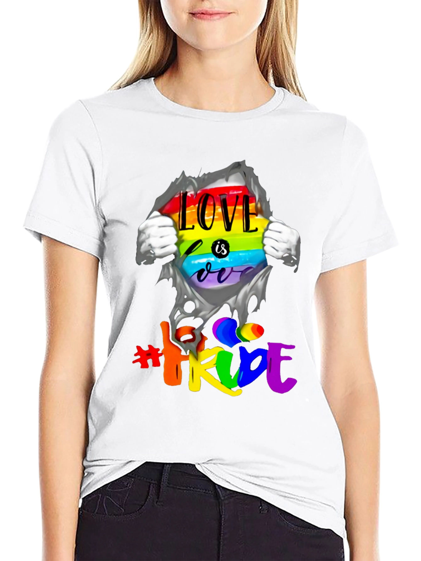 Black Love is Love Rainbow Pride T-Shirt view 9