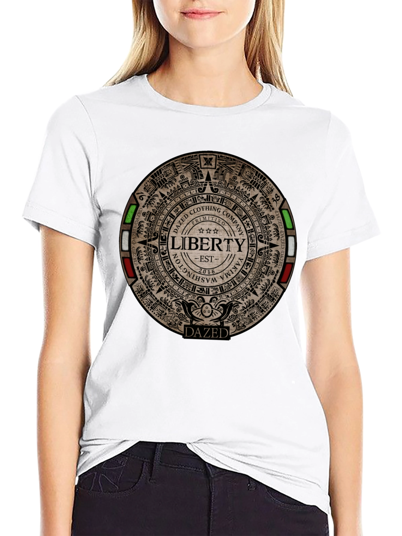 Black Dazed Clothing Liberty Aztec Graphic T-Shirt view 9