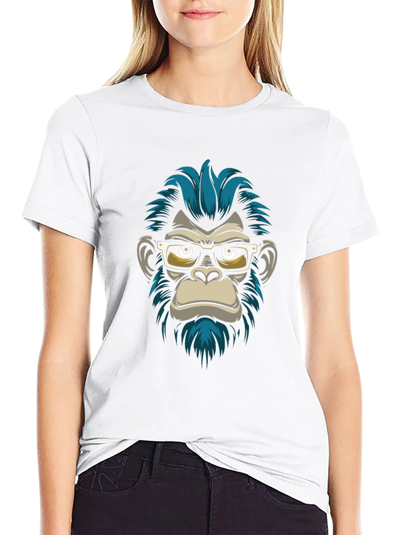 Black Cool Monkey Graphic T-Shirt - Black view 9