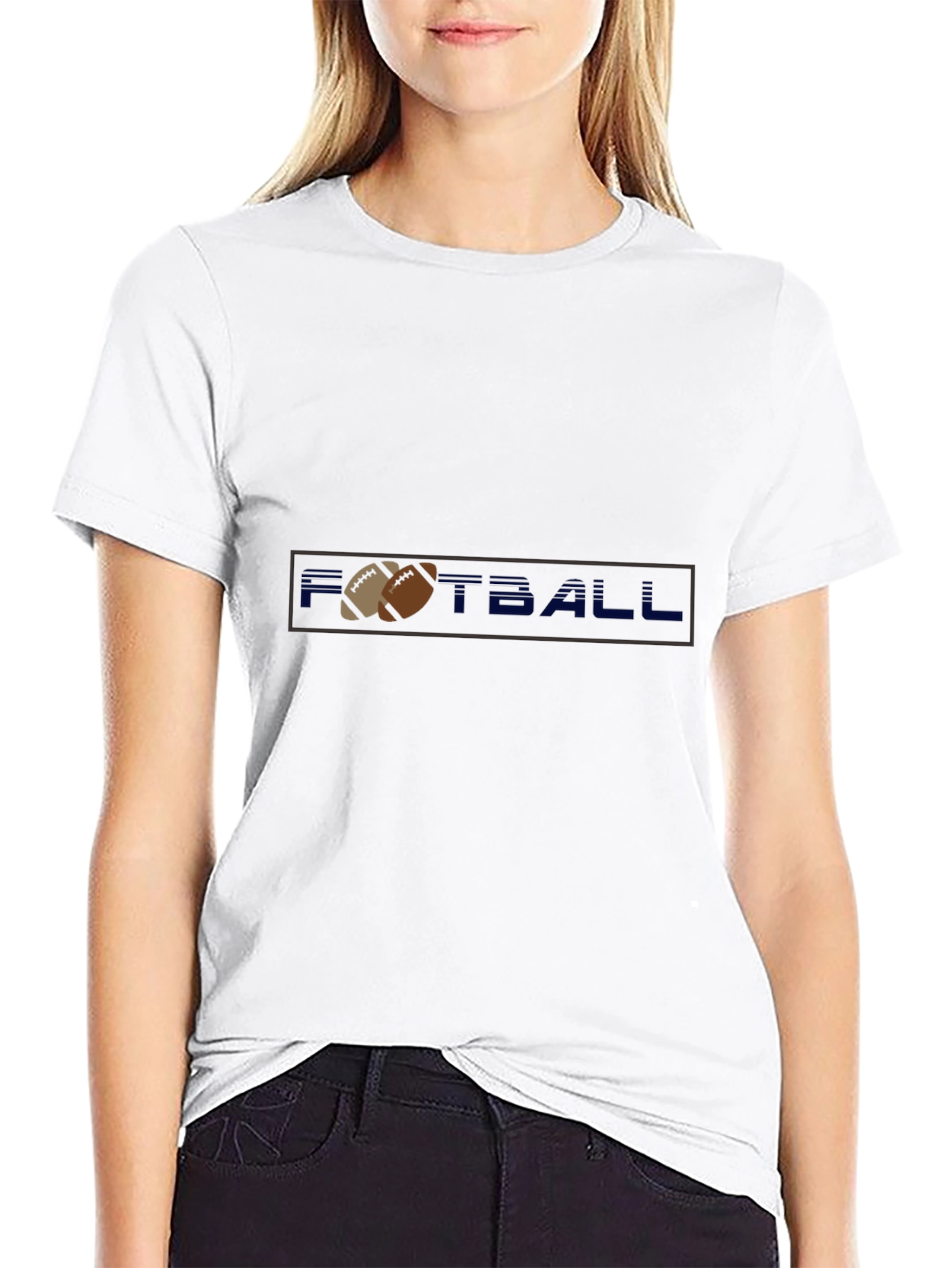Black Black Football Graphic T-Shirt view 9