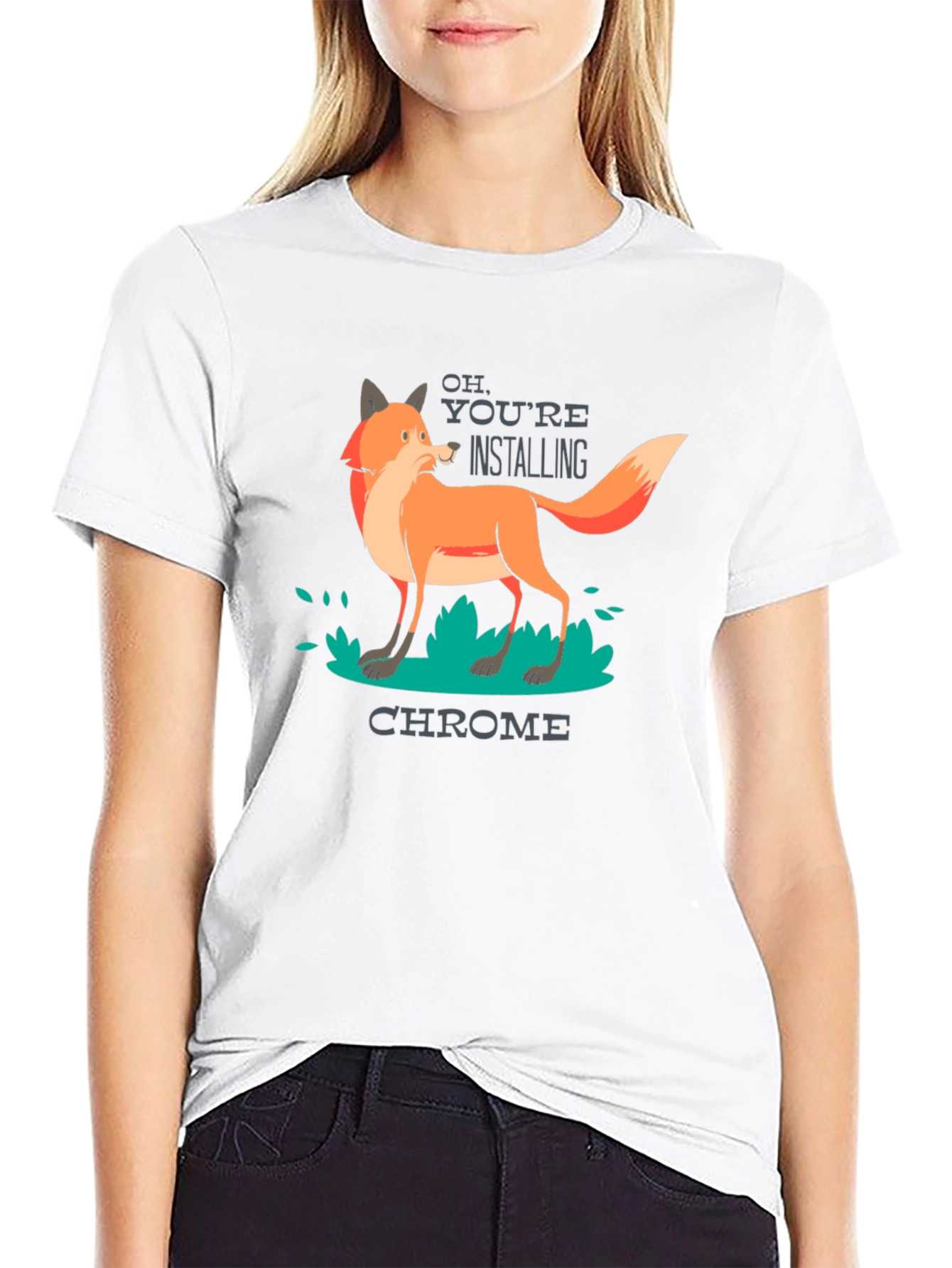 Black Funny Firefox Chrome T-Shirt view 9