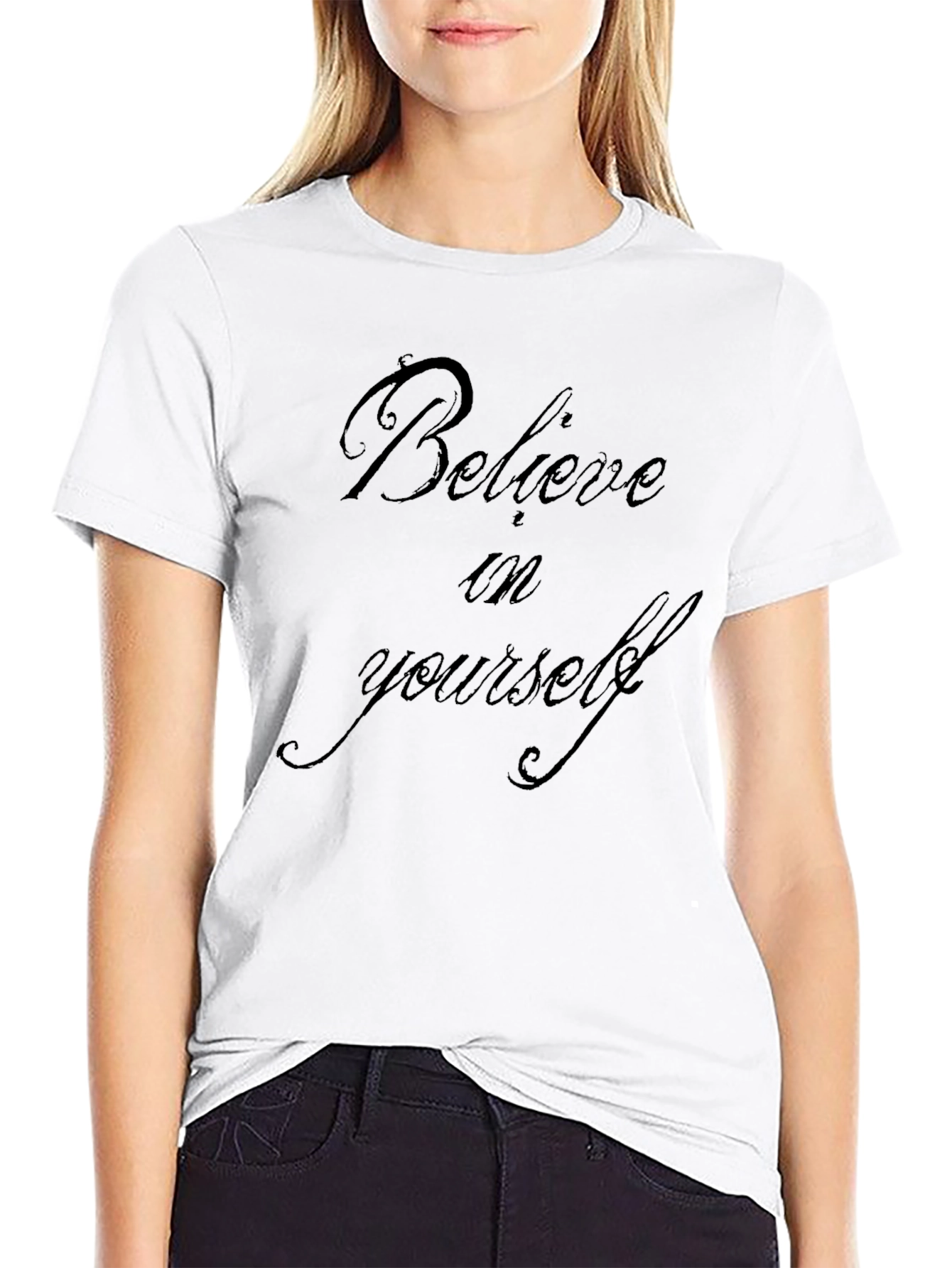 Black Believe in Yourself Black T-Shirt view 9