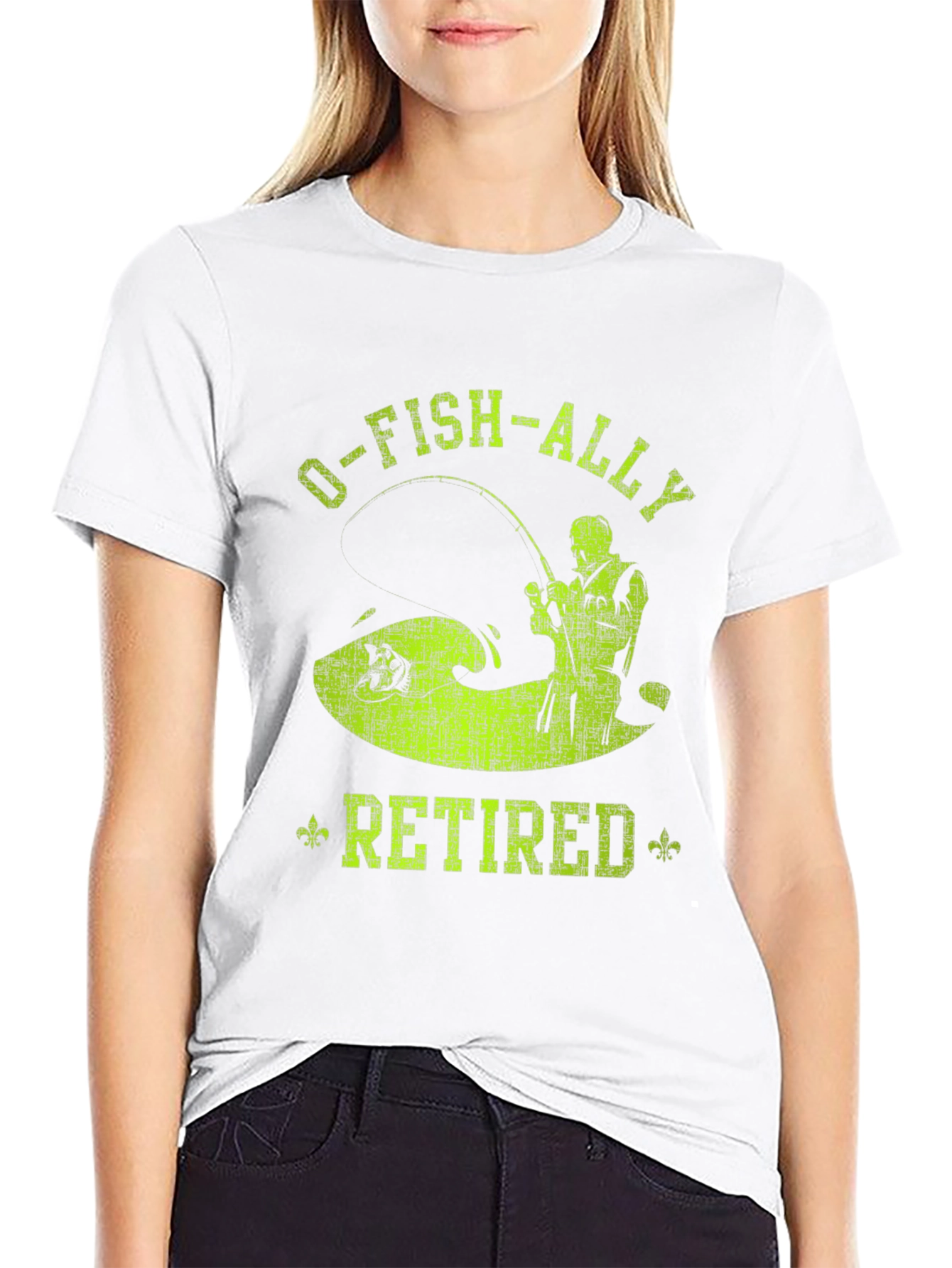 Black O-FISH-ALLY Retired Fishing T-Shirt view 9
