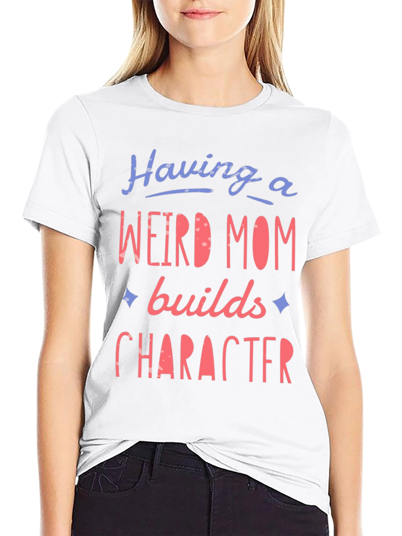 Black Weird Mom Builds Character Graphic Tee view 9