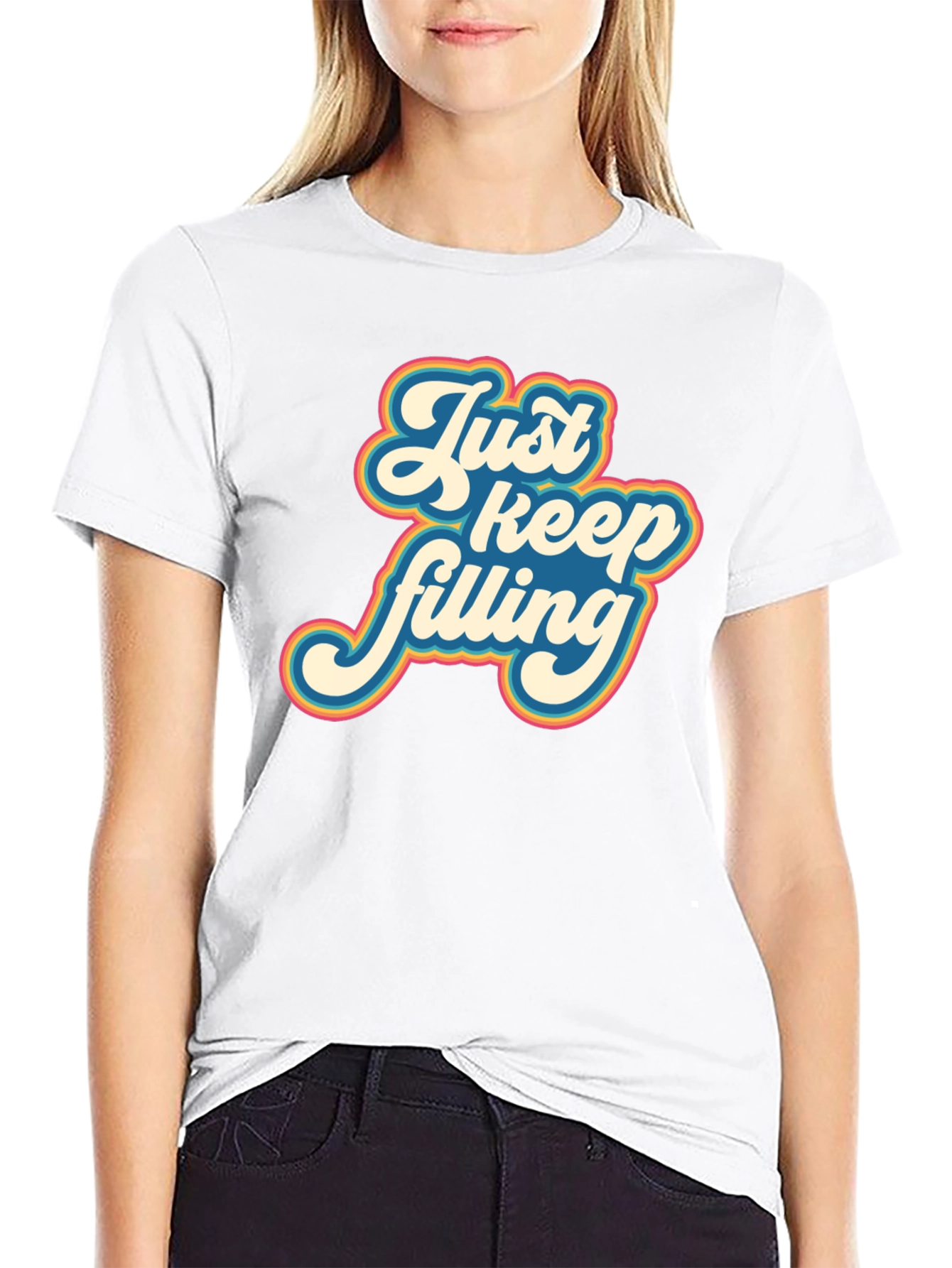 Black Retro 'Just Keep Filling' Graphic T-Shirt view 9