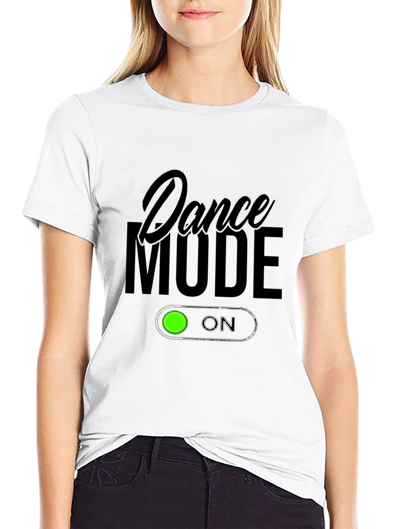 Black Dance Mode On Black T-Shirt view 9