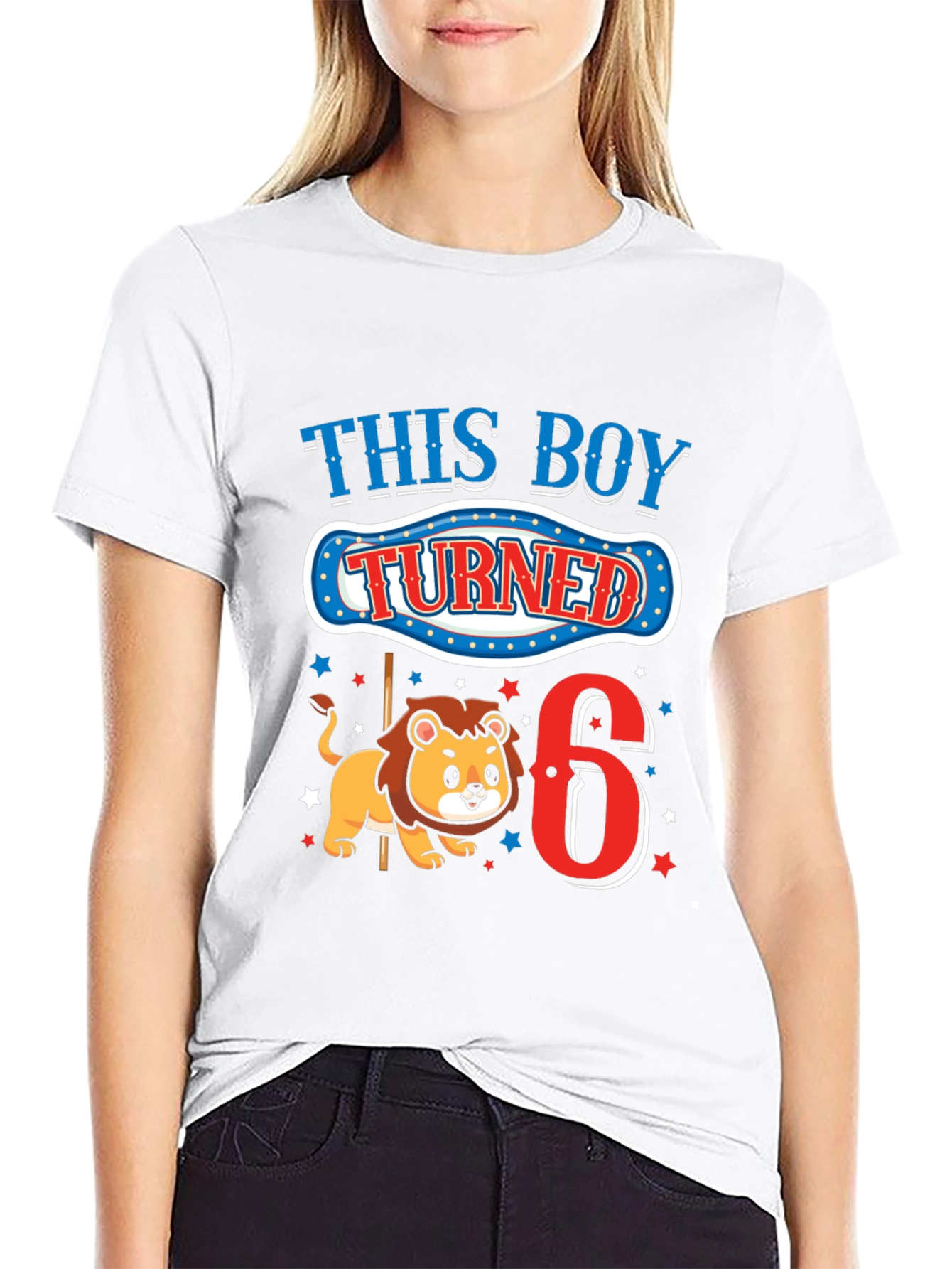 Black Boy's 6th Birthday Lion T-Shirt view 9