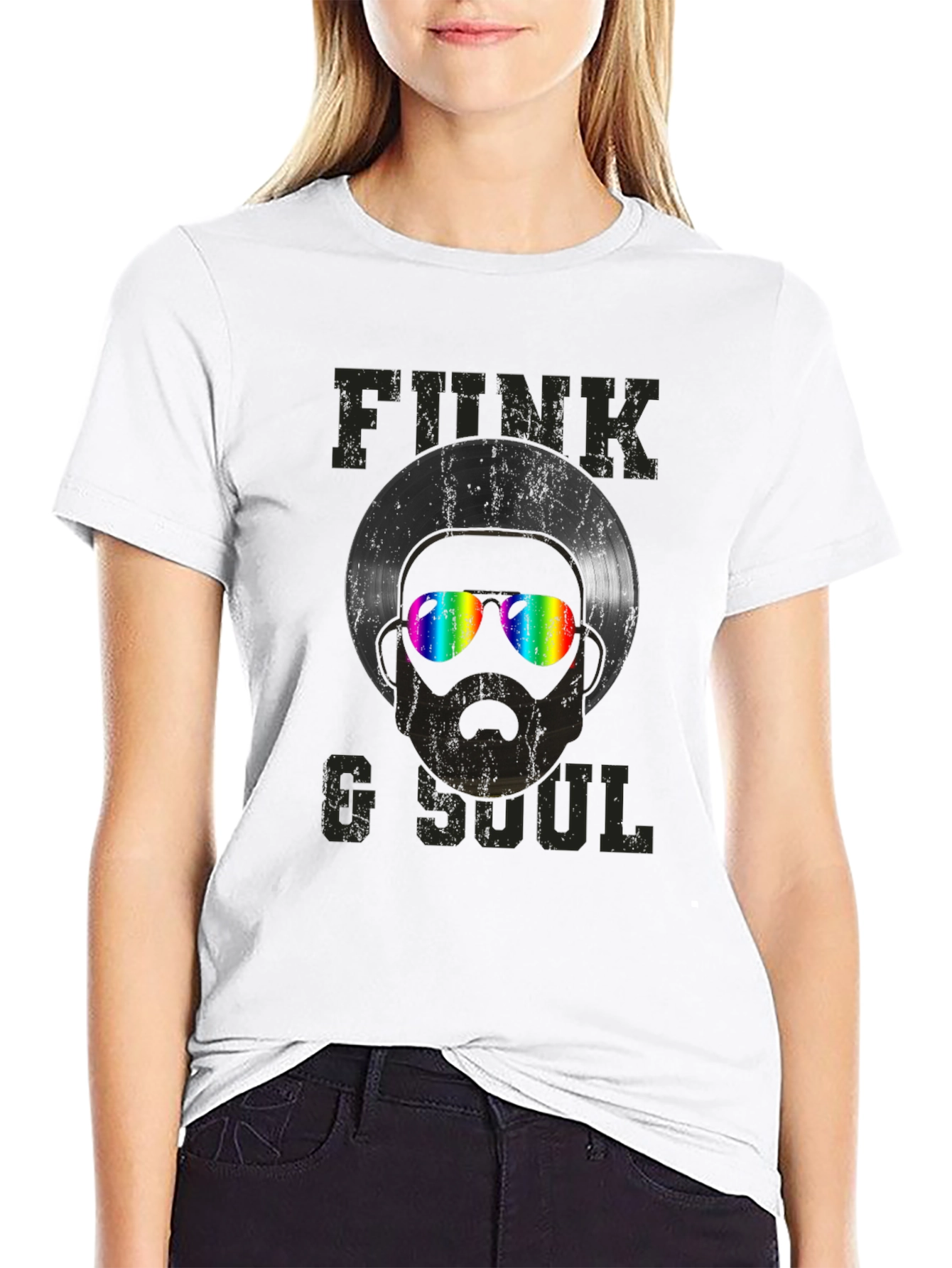 Black Funk & Soul Record Head Graphic Tee view 9