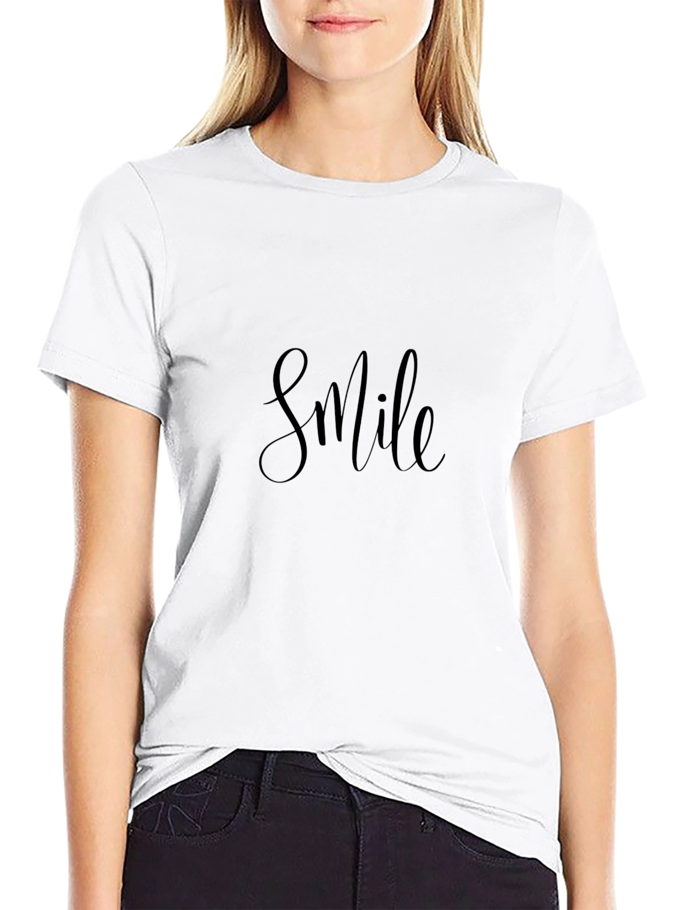Black Smile Graphic Black T-Shirt - Casual Comfort view 9