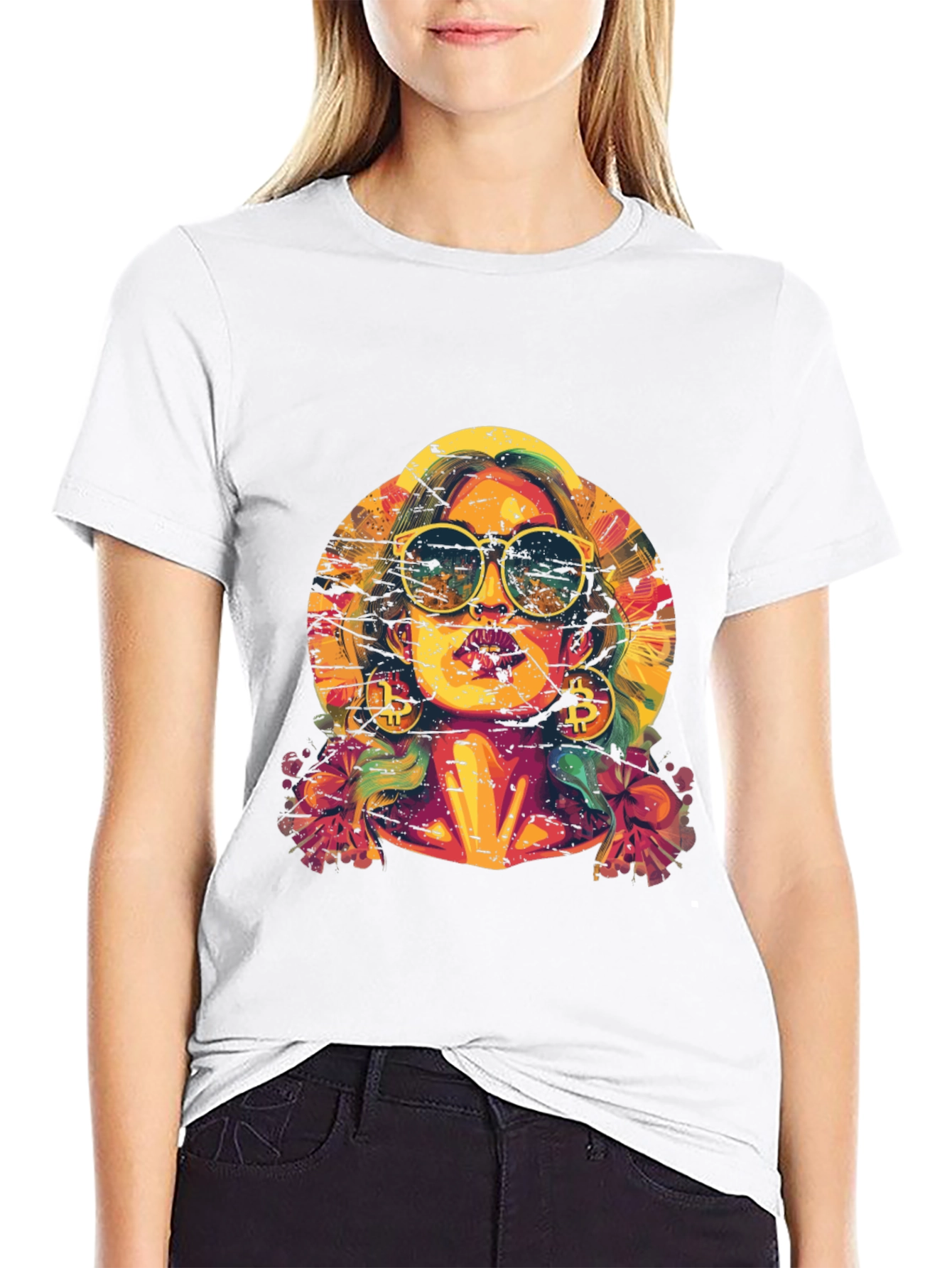 Black Bitcoin Babe Graphic Tee - Crypto Fashion view 9