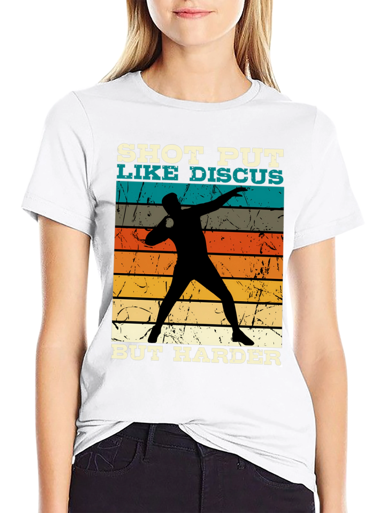Black Shot Put Like Discus Black Graphic Tee view 9