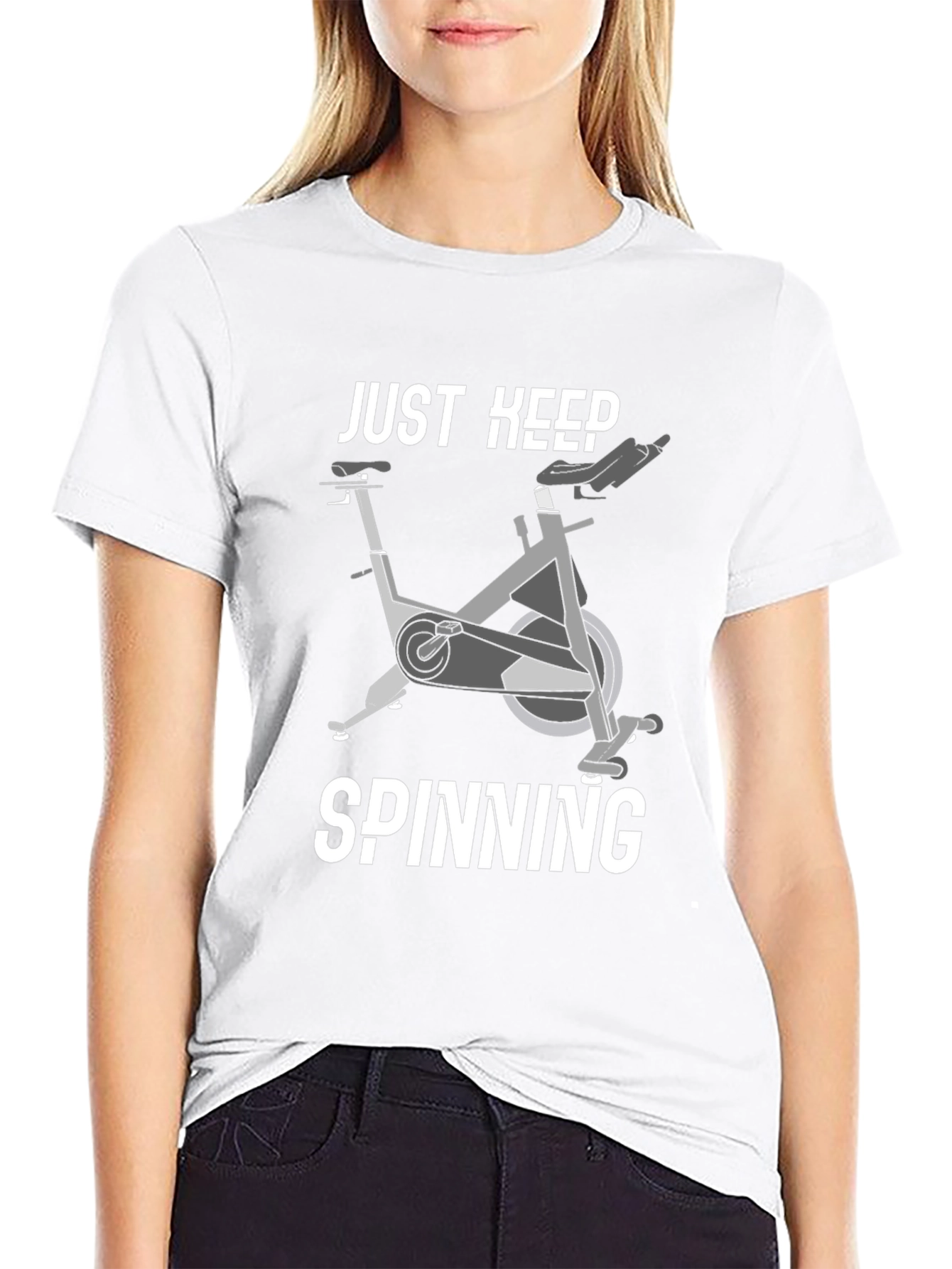 Black Just Keep Spinning Graphic Tee view 9