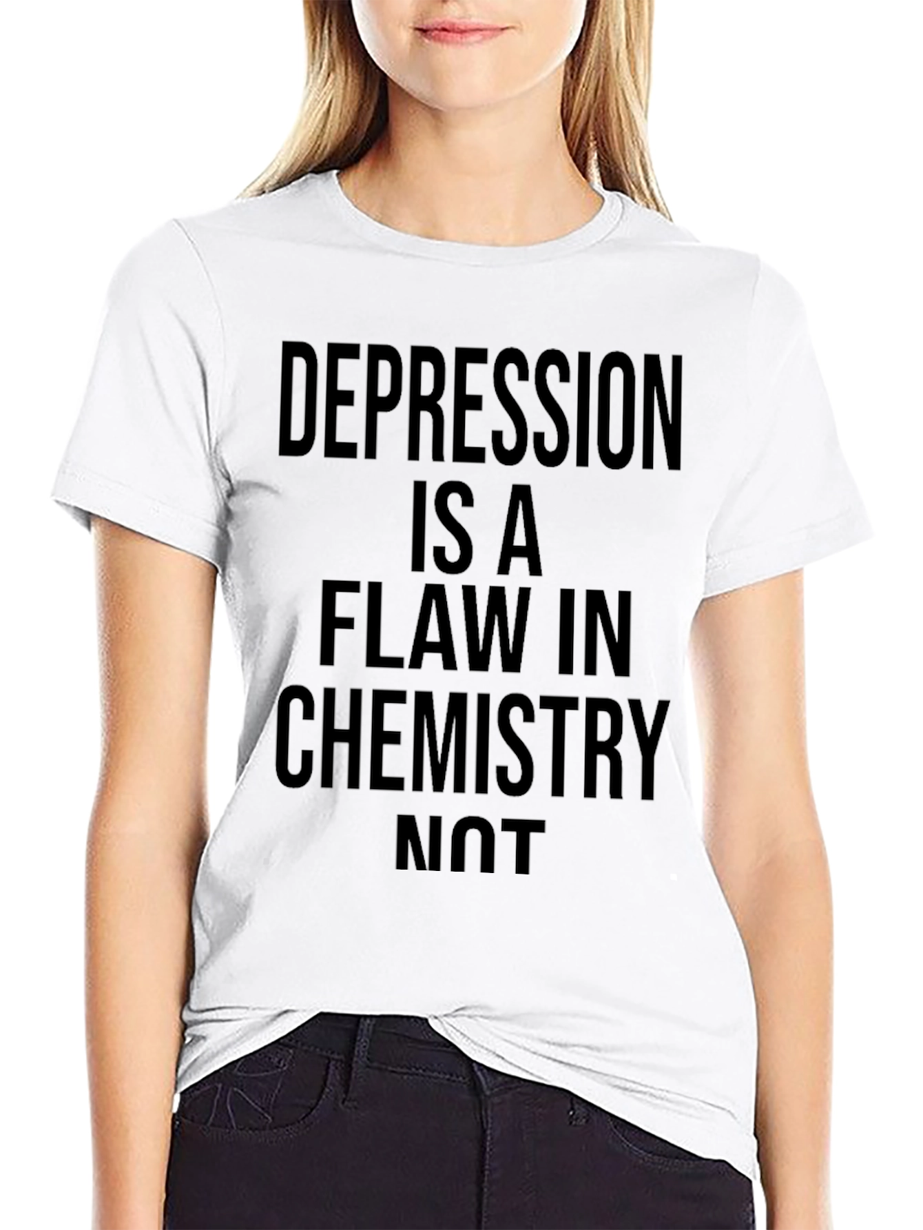 Black Depression is a Flaw in Chemistry Graphic Tee view 9