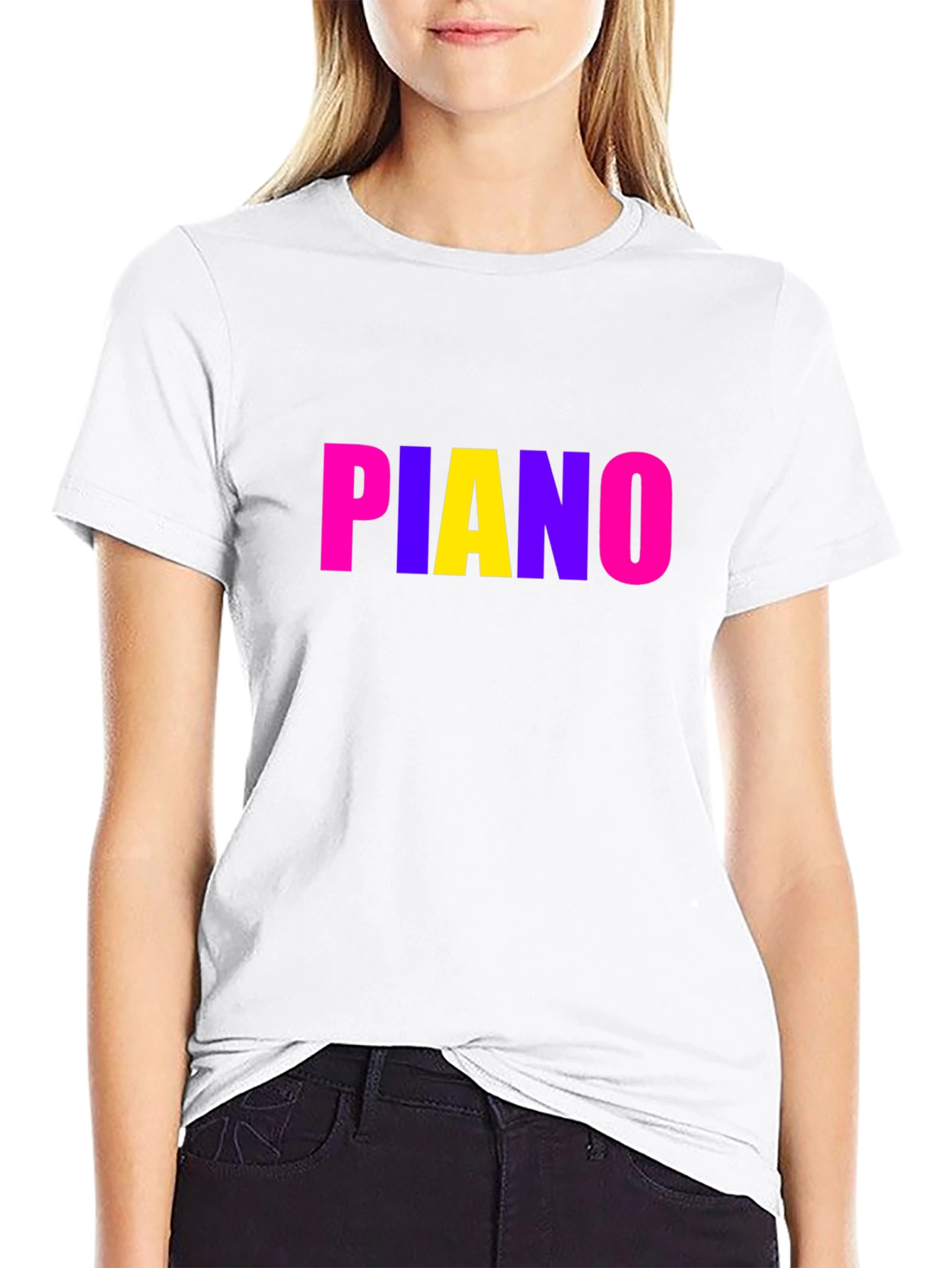Black Fun Piano Graphic T-Shirt view 9