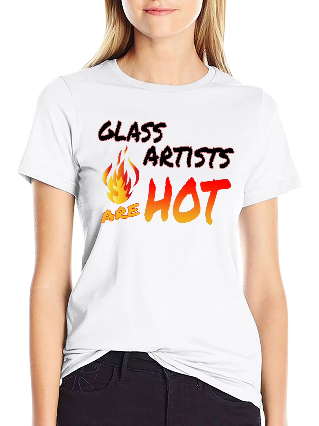 Black Glass Artists Are Hot Black T-Shirt view 9