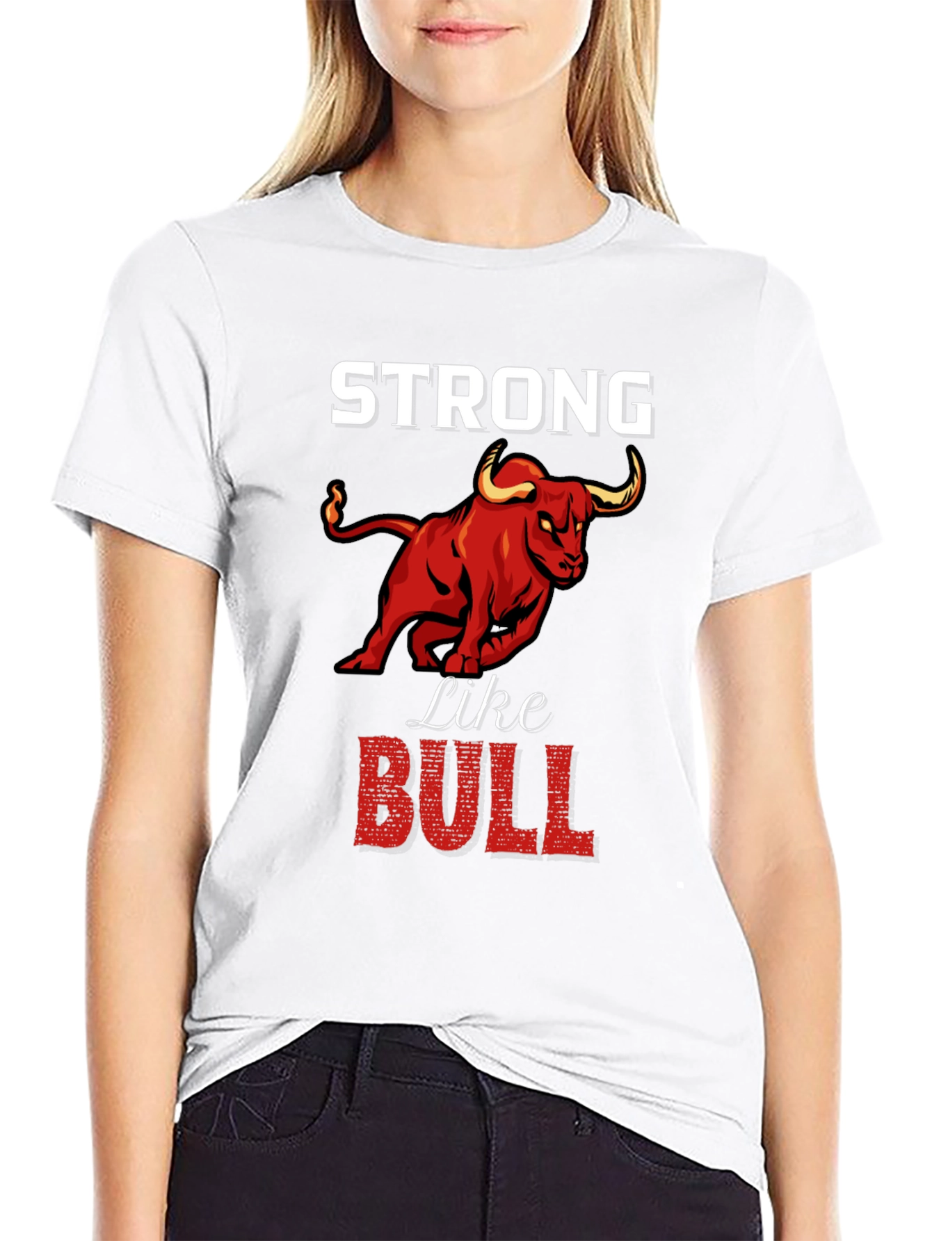 Black Strong Like Bull Graphic Tee view 9