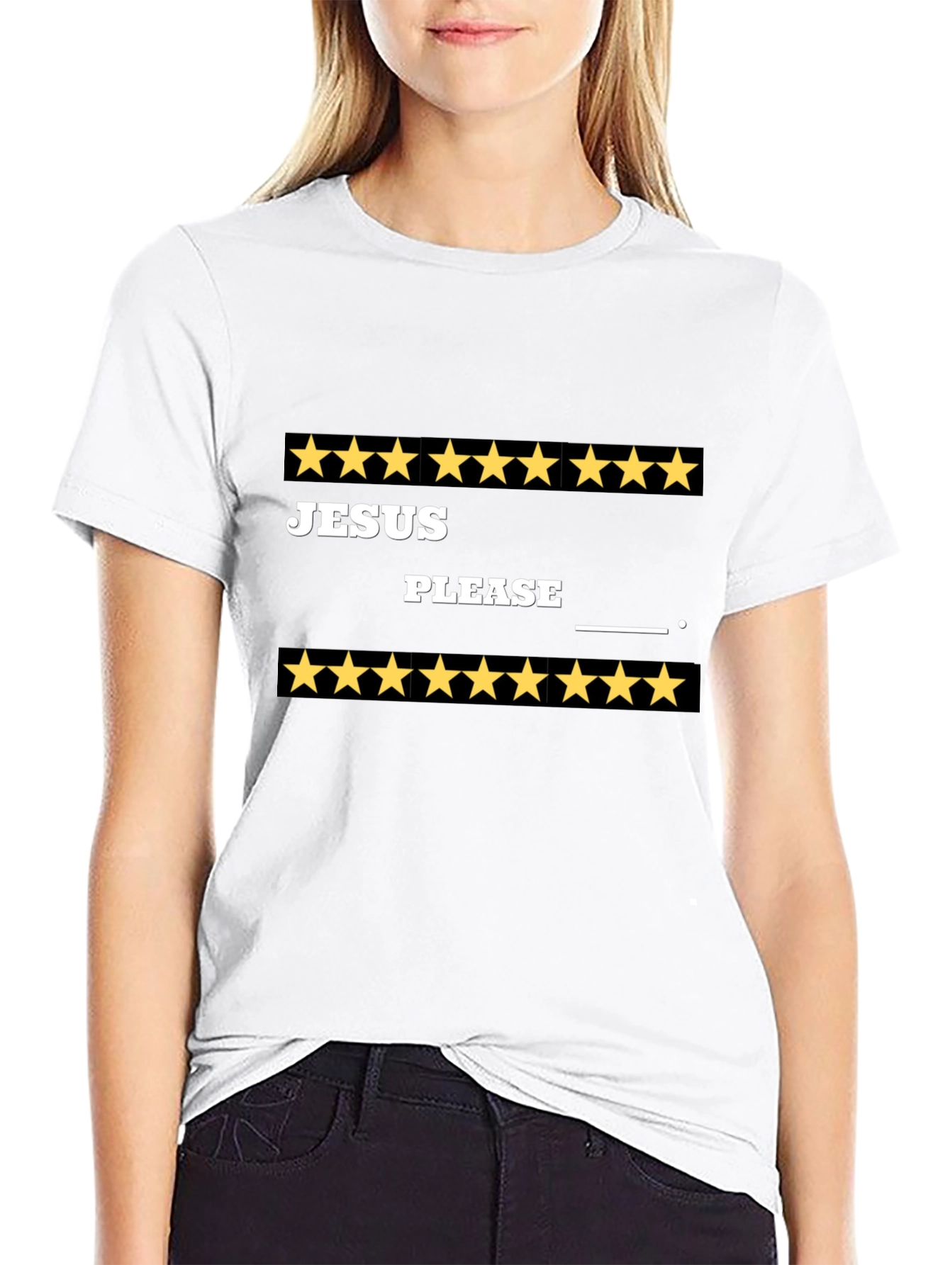 Black Jesus Please T-Shirt Funny Star Rated Tee view 9