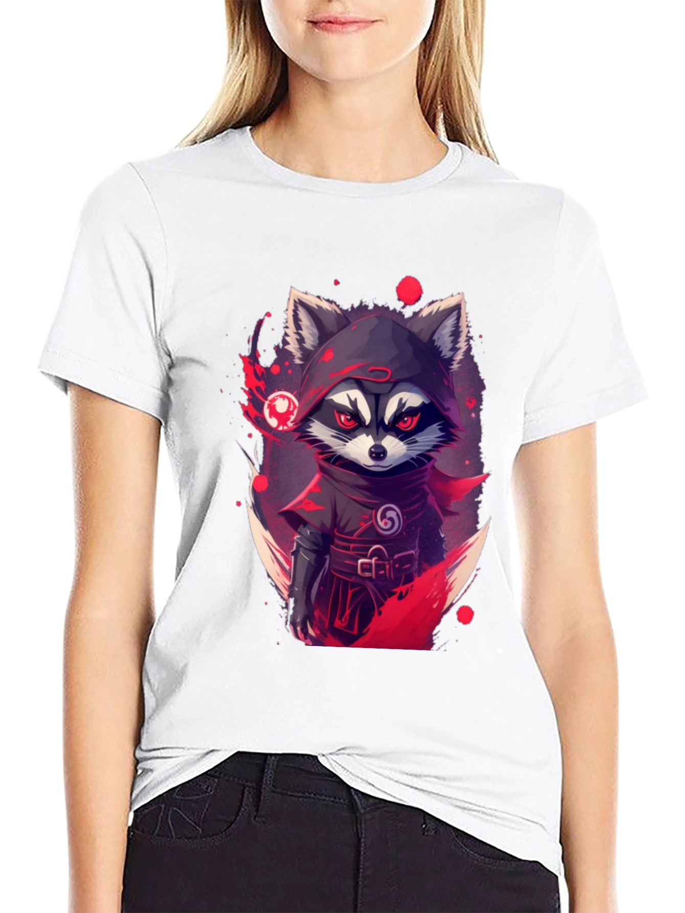 Black Ninja Raccoon Graphic Tee - Urban Style view 9