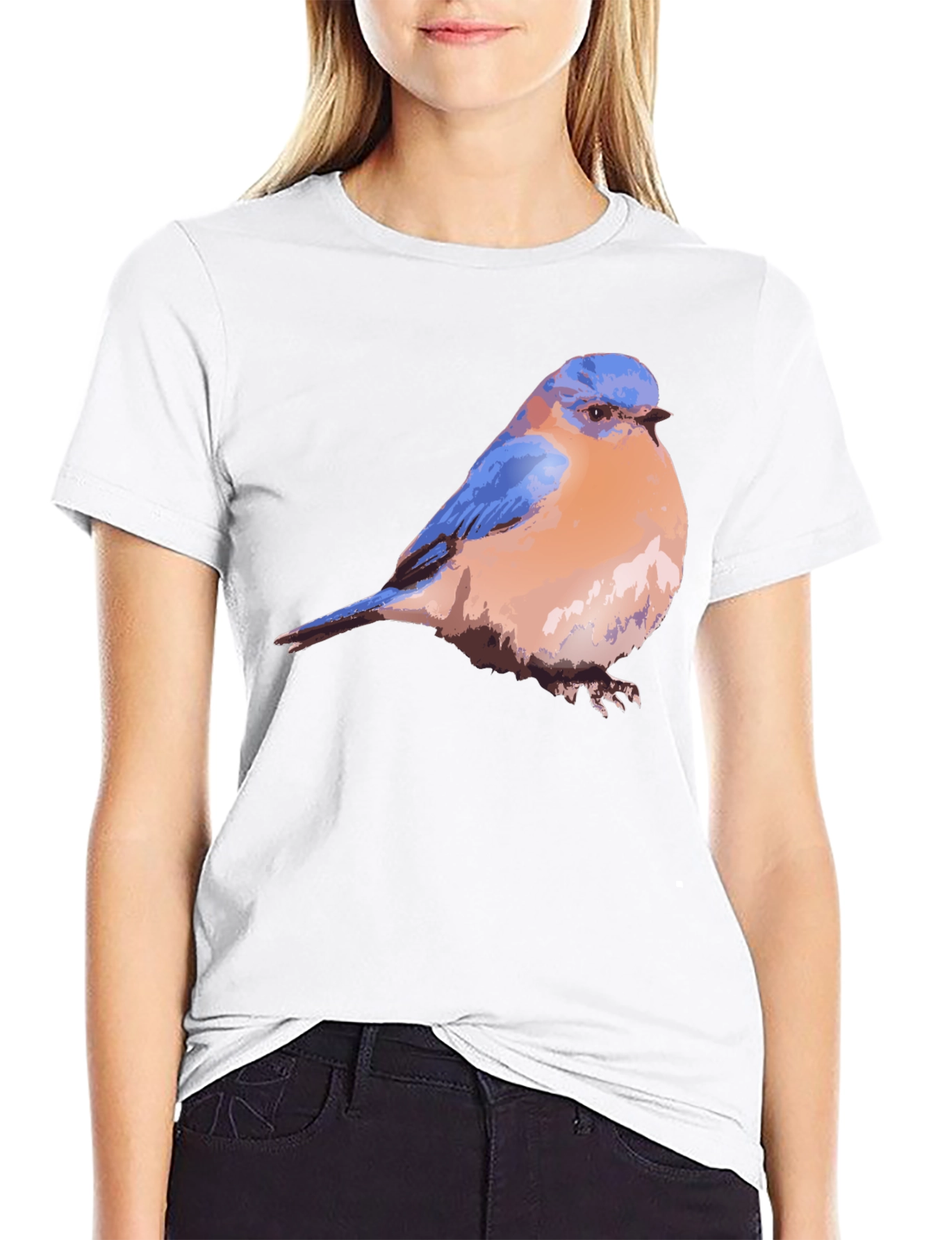 Black Bluebird Graphic Black T-Shirt view 9