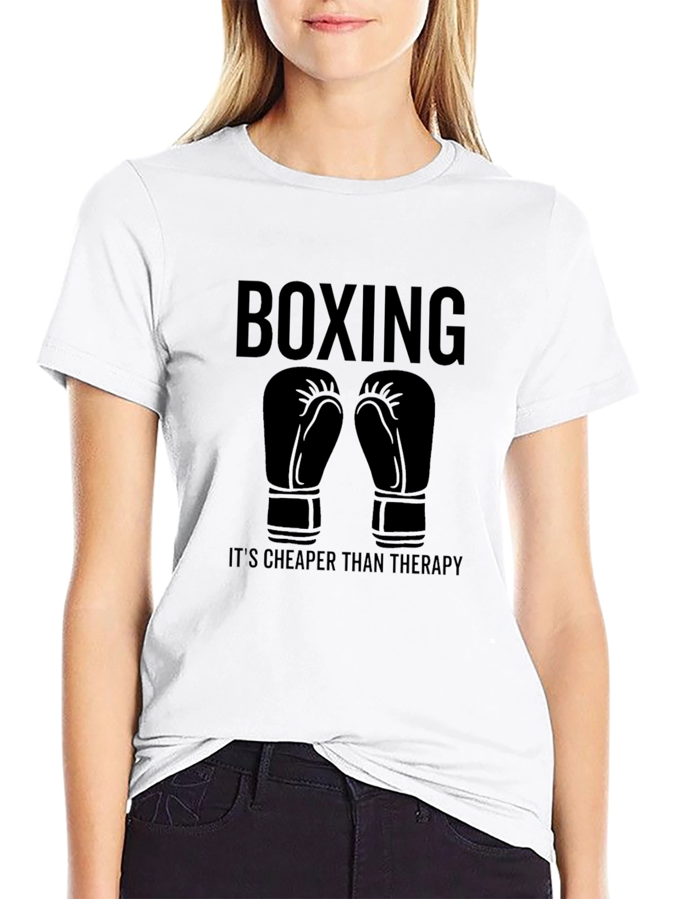 Black Boxing Therapy T-Shirt - Black view 9