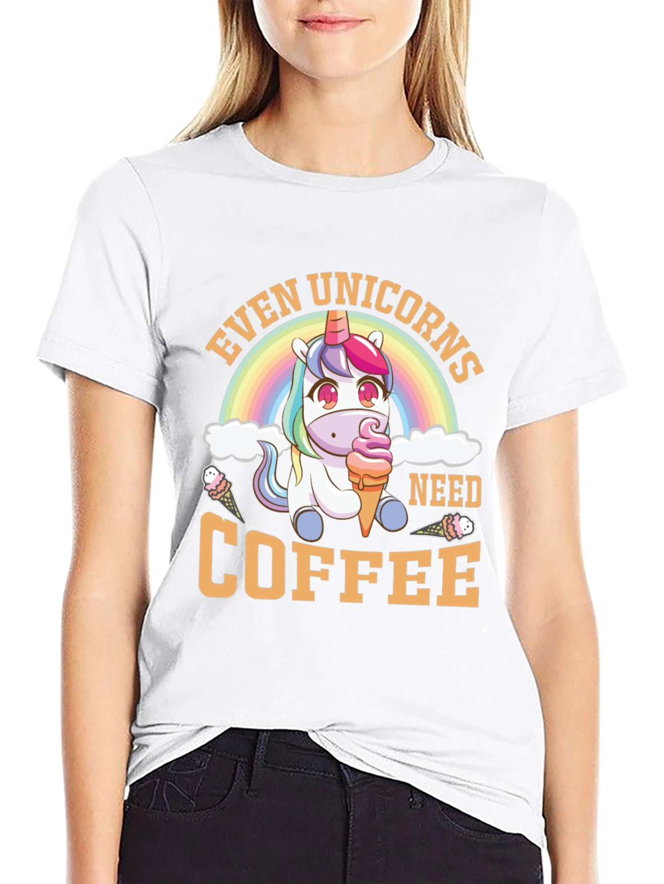 Black Unicorn Coffee T-Shirt: Even Unicorns Need Coffee view 9