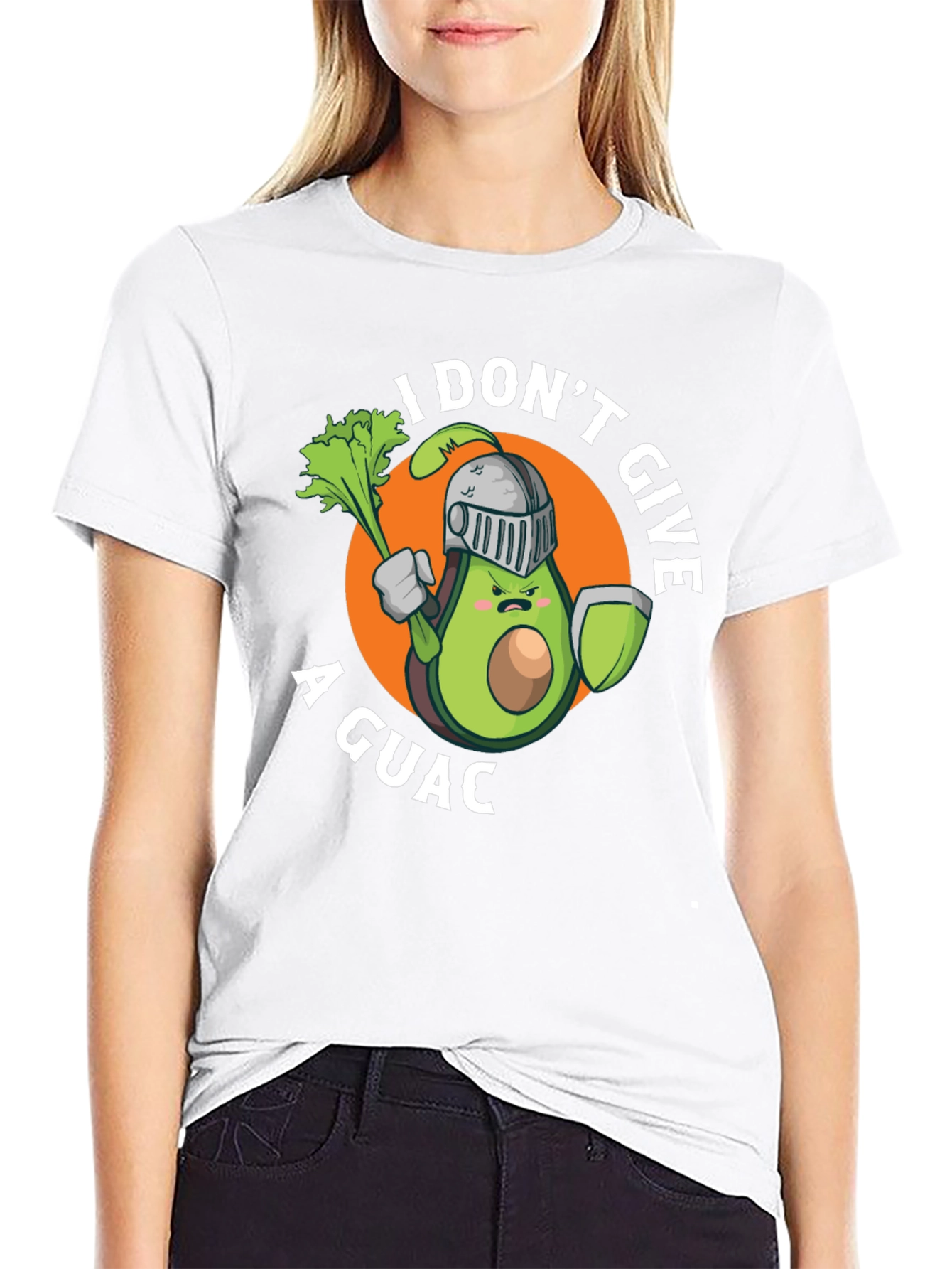 Black I Don't Give A Guac T-Shirt Funny Avocado Knight Tee view 9