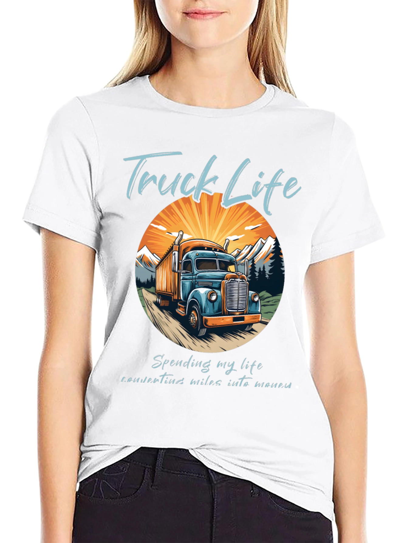 Black Truck Life Tee - Convert Miles Into Money view 9
