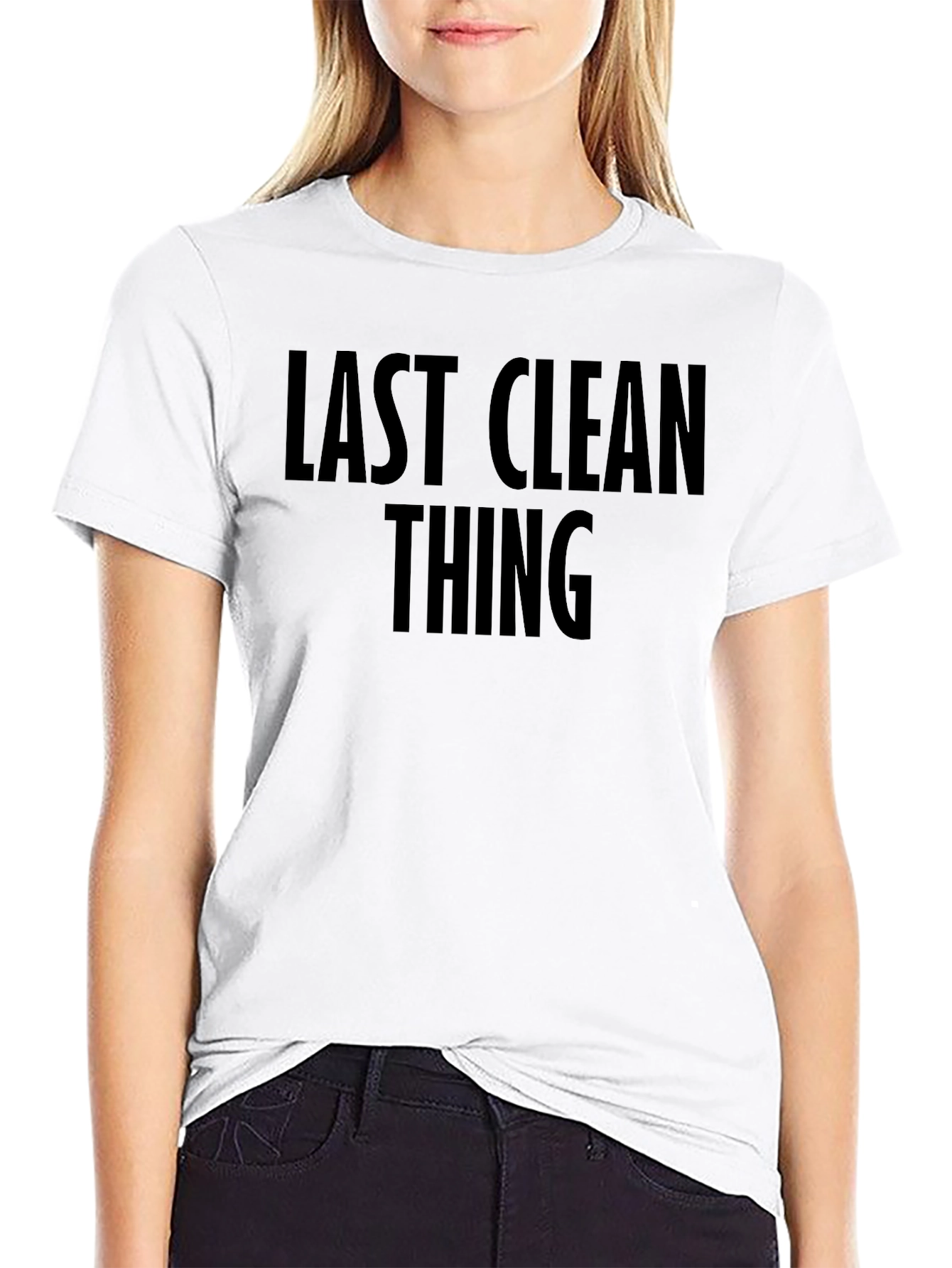 Black Last Clean Thing Graphic Tee - Black Unisex T-Shirt view 9