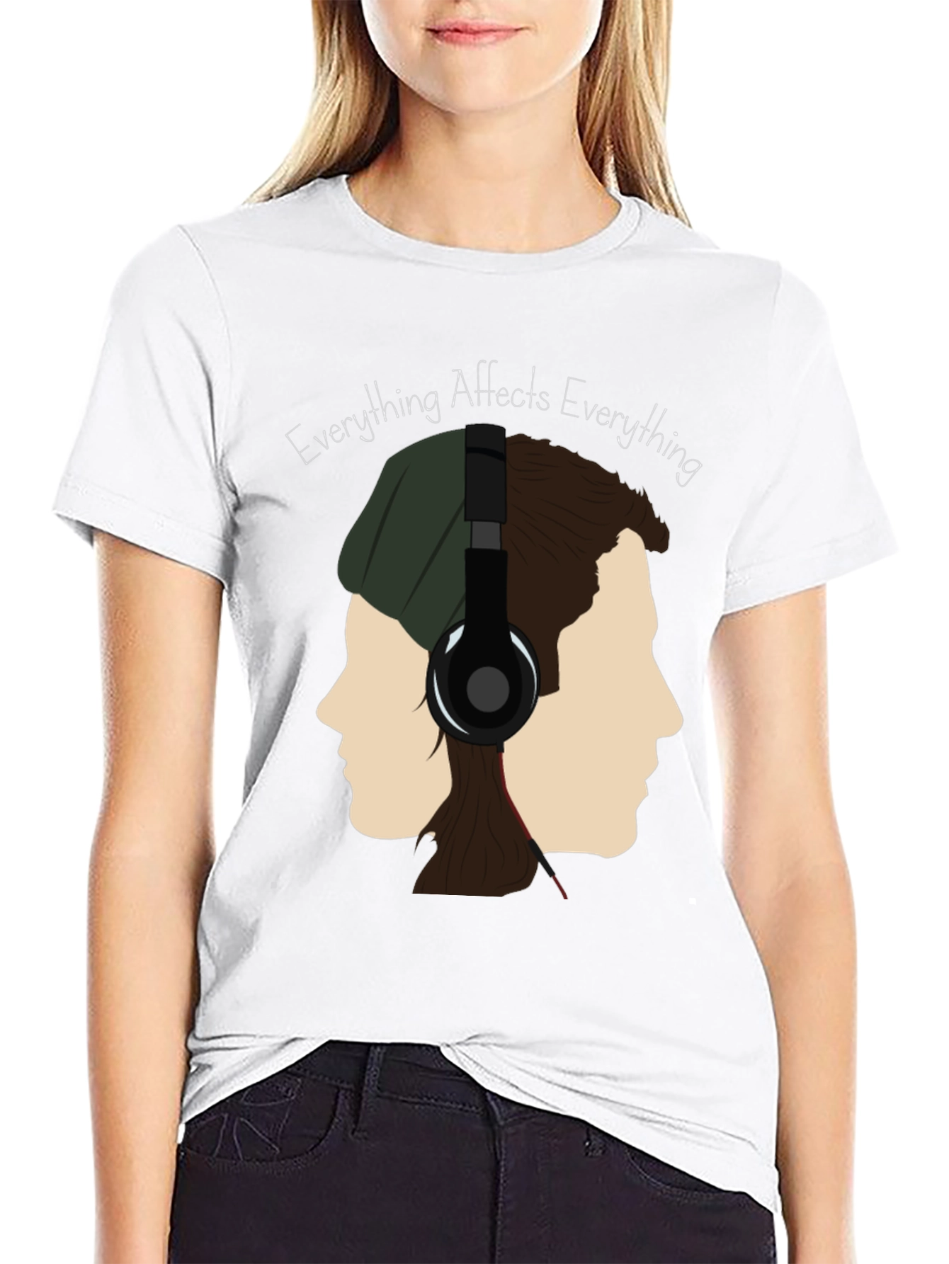 Black Everything Affects Everything T-Shirt view 9