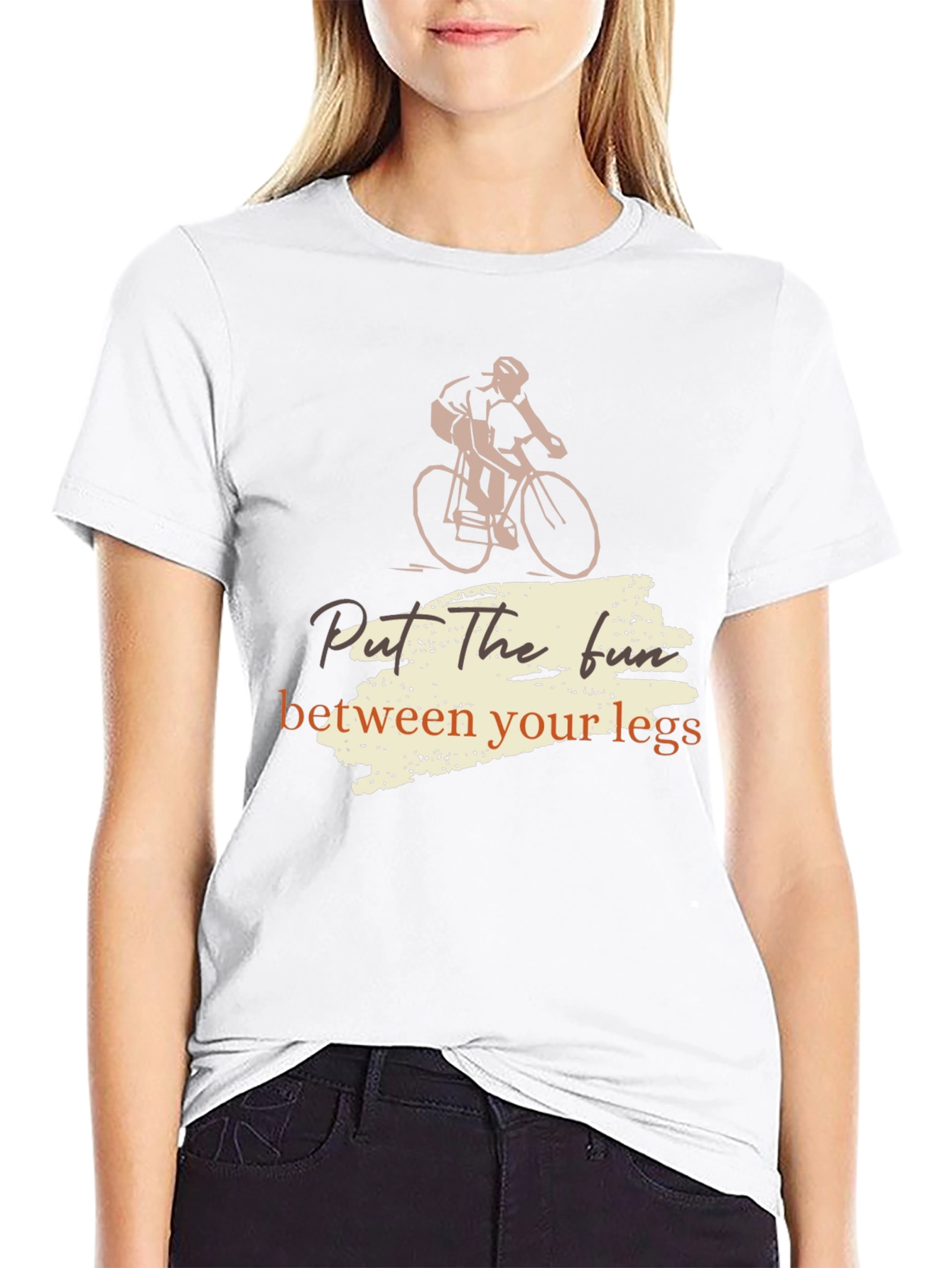 Black Cycling Fun Tee - "Put the Fun Between Your Legs" Shirt view 9