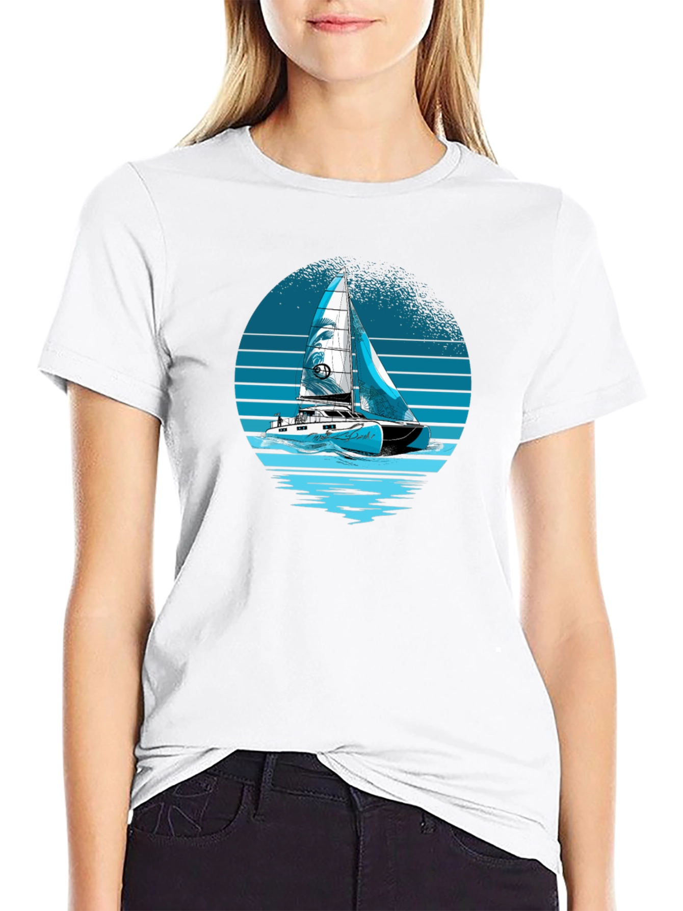 Black Sailing T-Shirt - Black Nautical Graphic Tee view 9