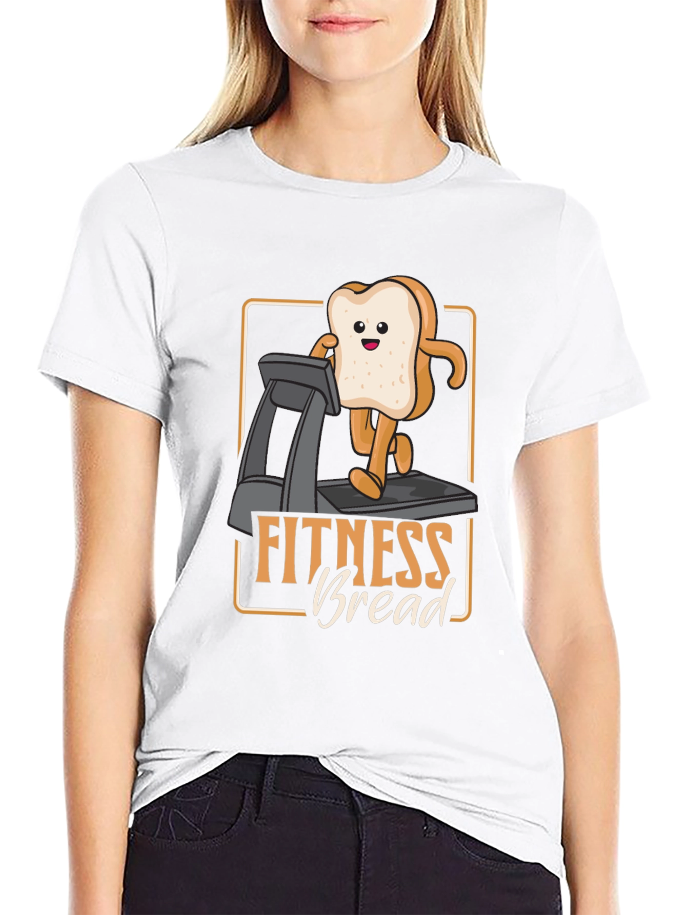 Black Fitness Bread T-Shirt - Funny Workout Tee view 9