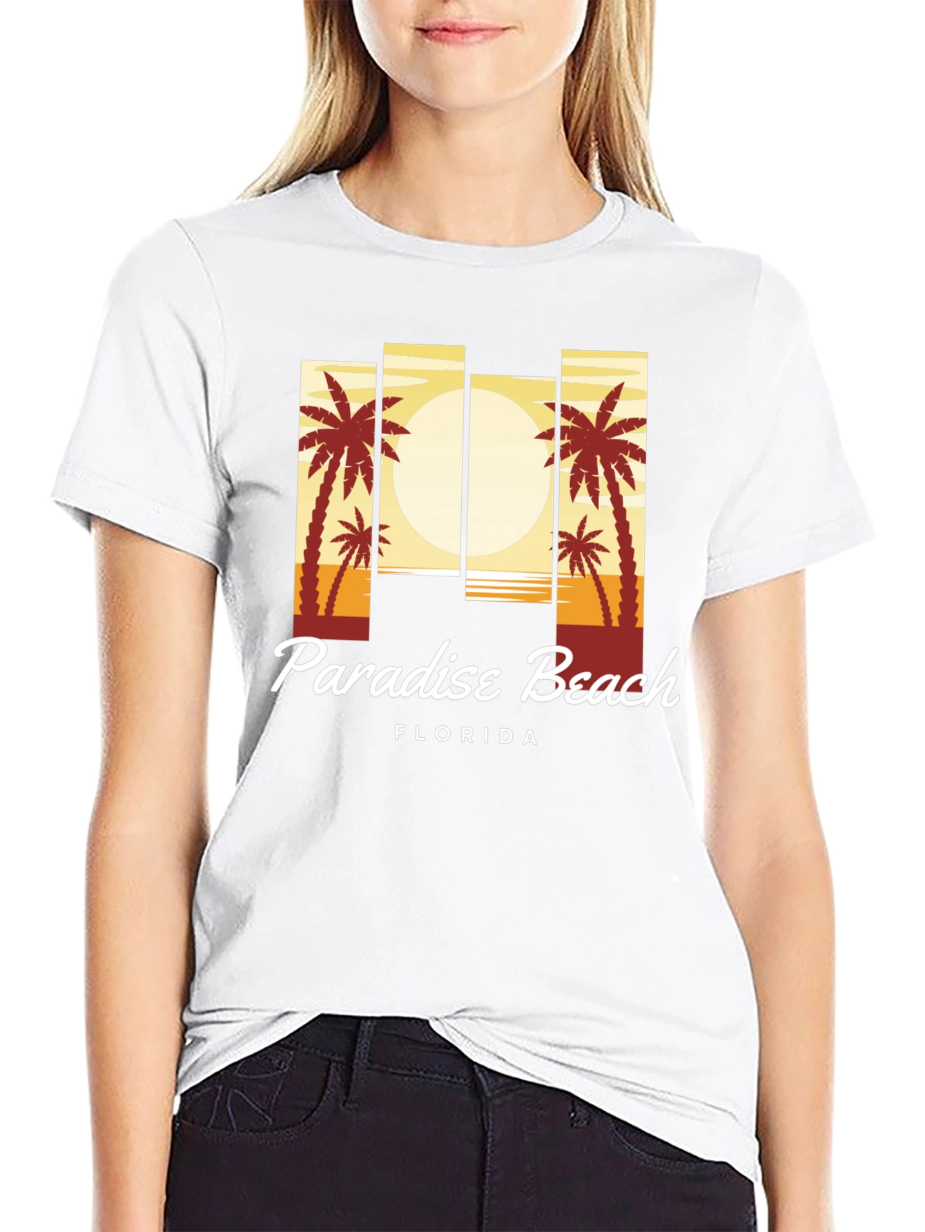 Black Paradise Beach Florida T-Shirt view 9