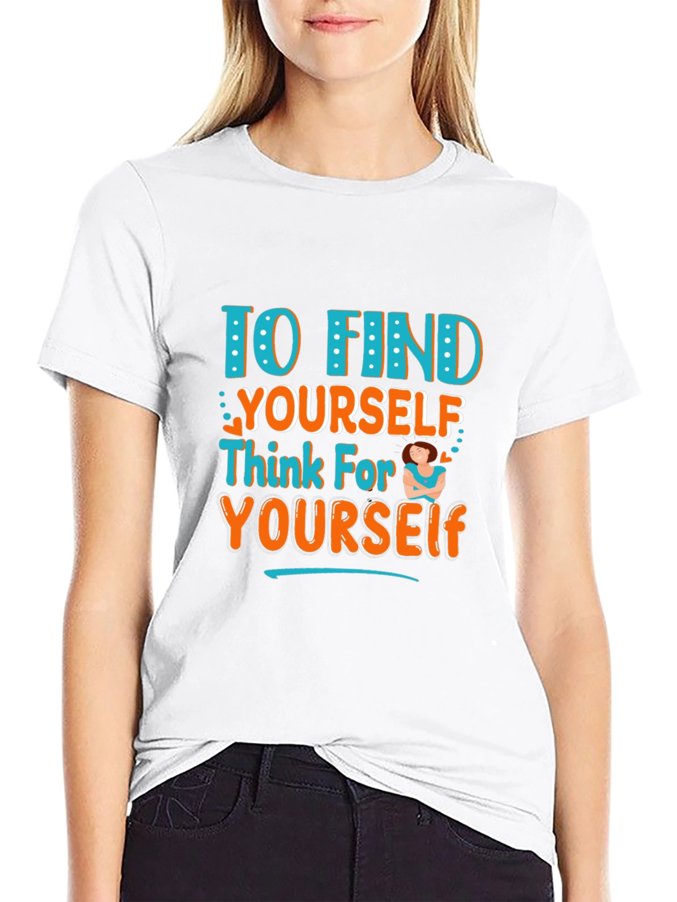 Black Think For Yourself Graphic T-Shirt view 9