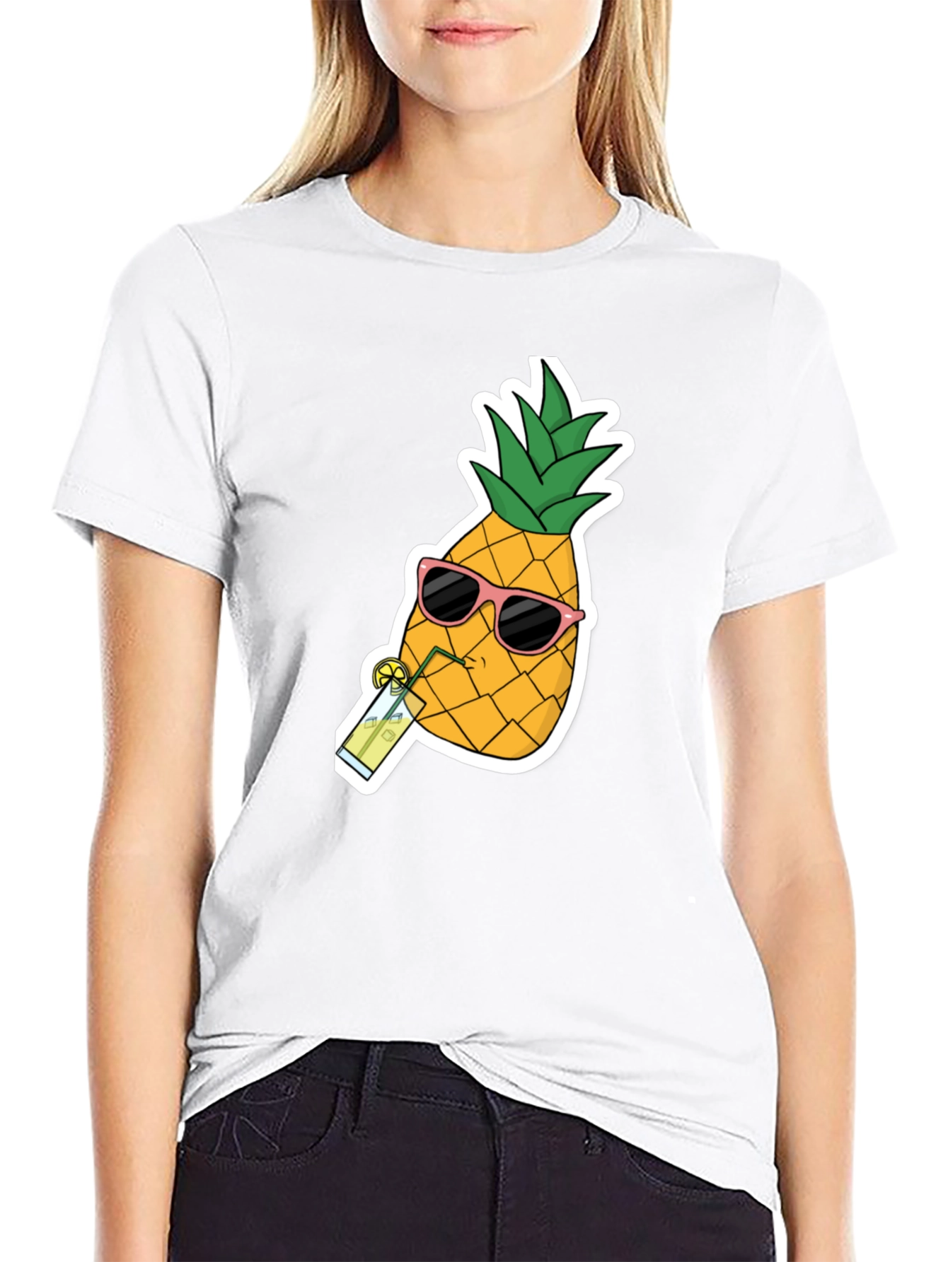 Black Pineapple Sunglasses T-Shirt - Cool Summer Tee view 9
