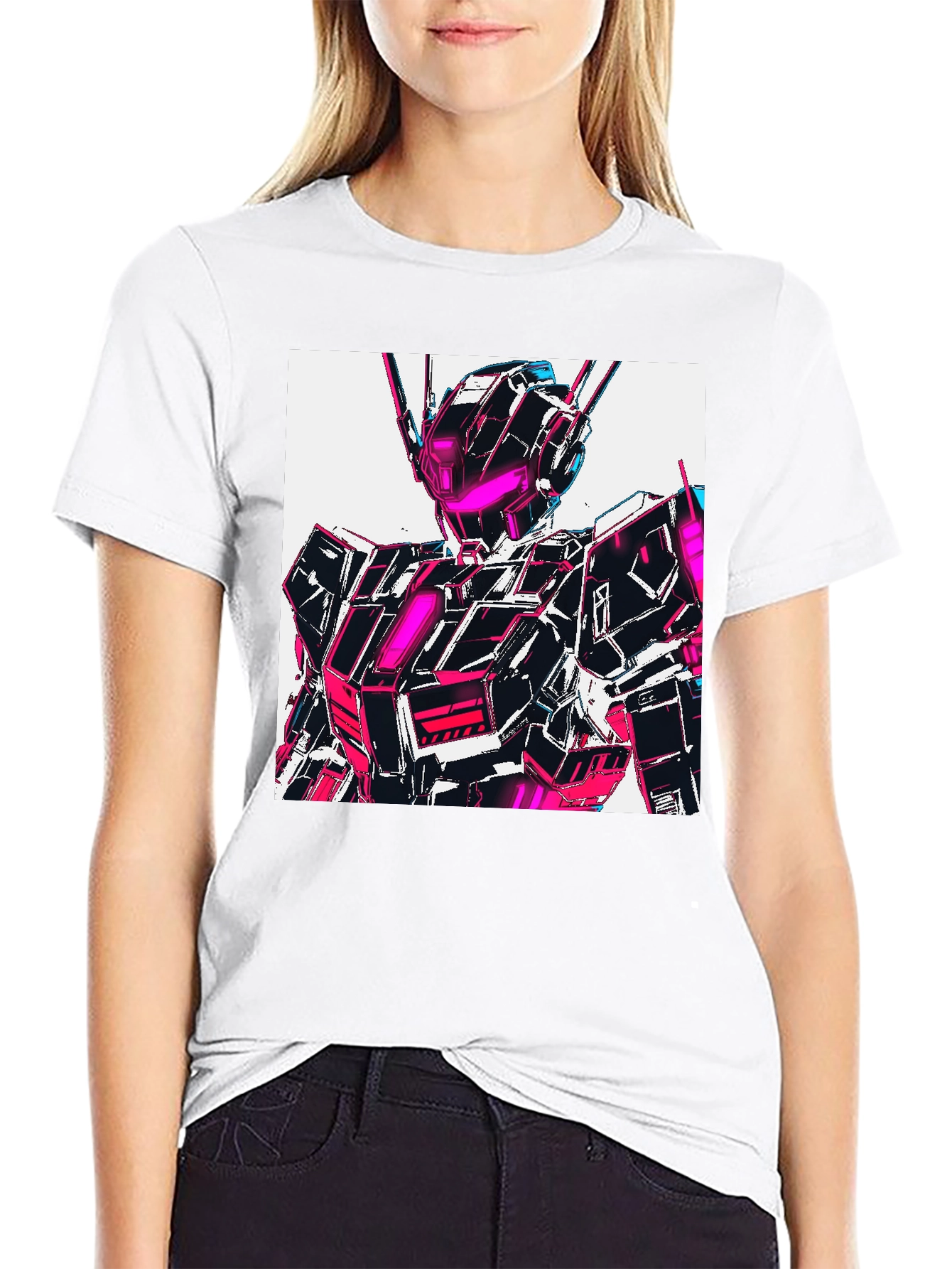Black Cyberpunk Robot T-Shirt view 9