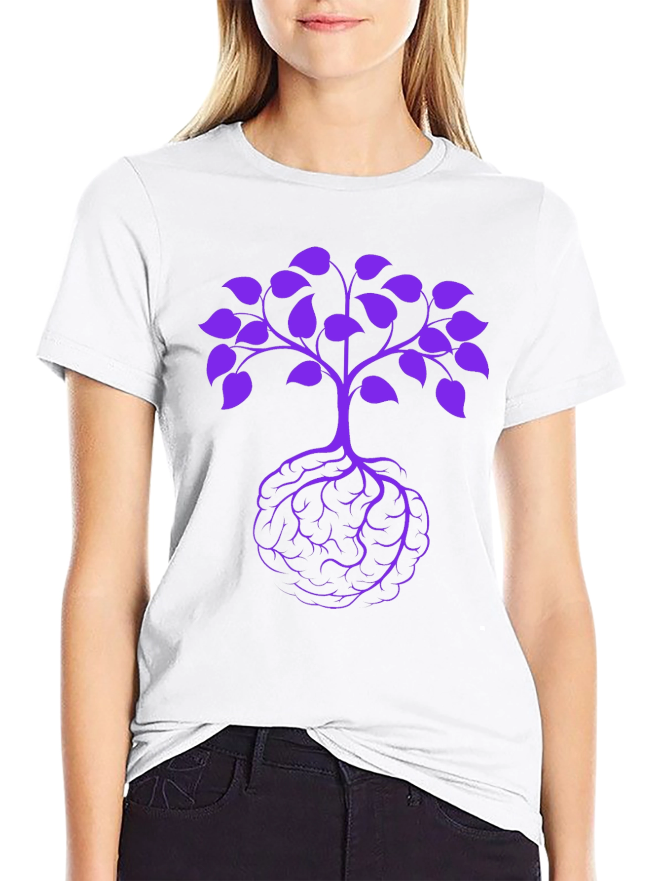 Black Brain Tree Graphic Tee - Unisex view 9