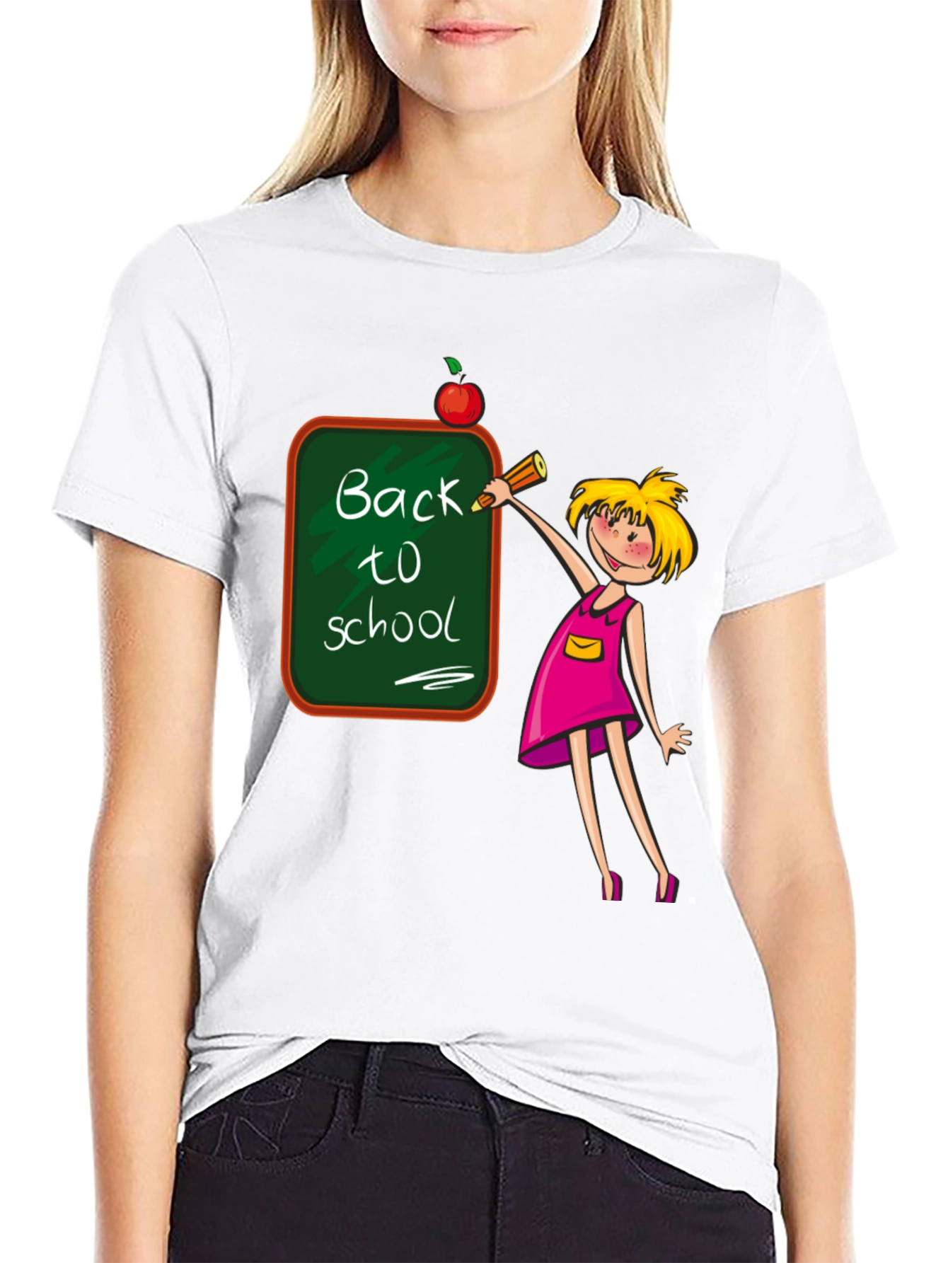 Black Back to School Teacher T-Shirt view 9