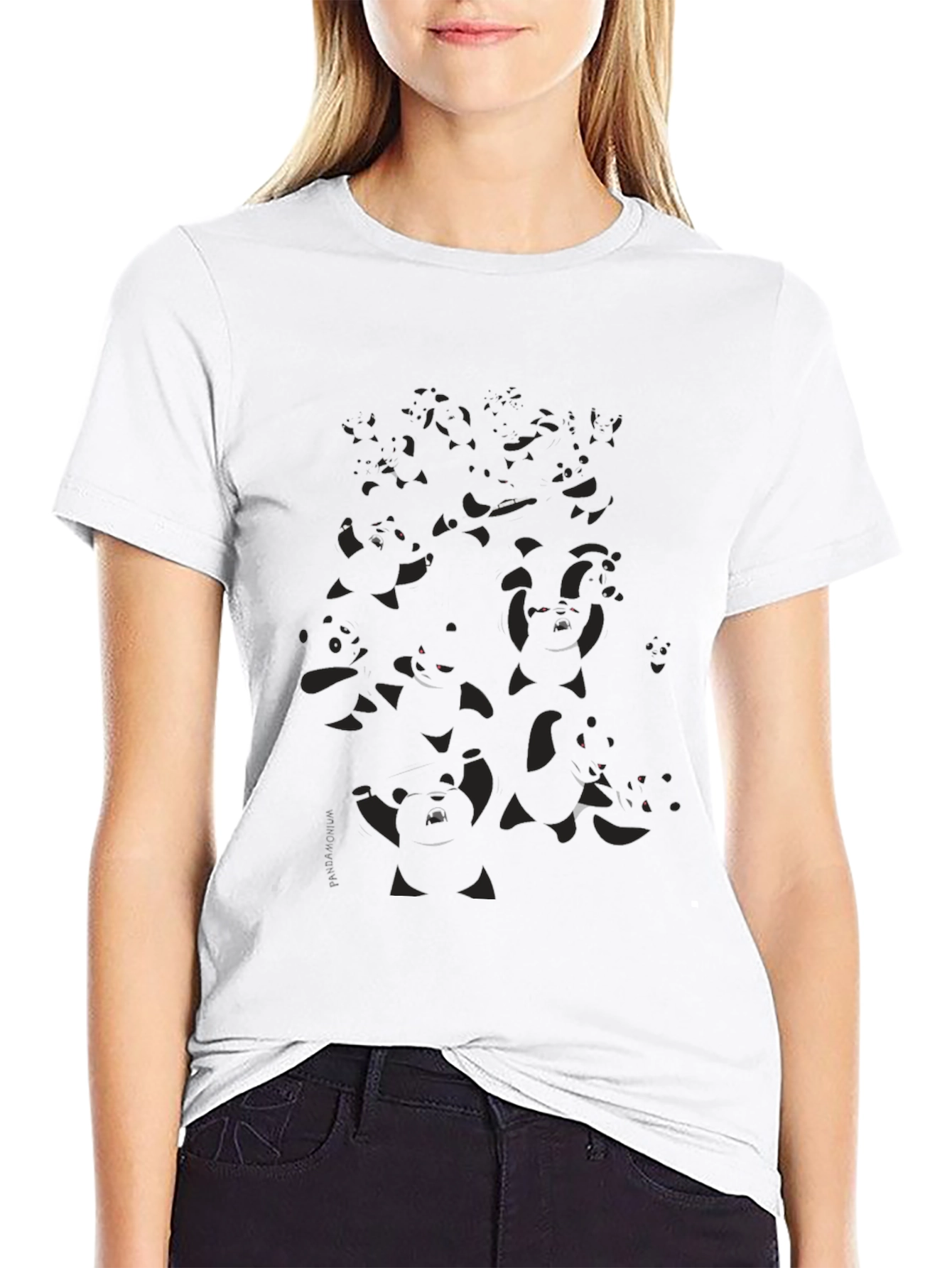 Black Men's Dark Panda Graphic T-Shirt view 9
