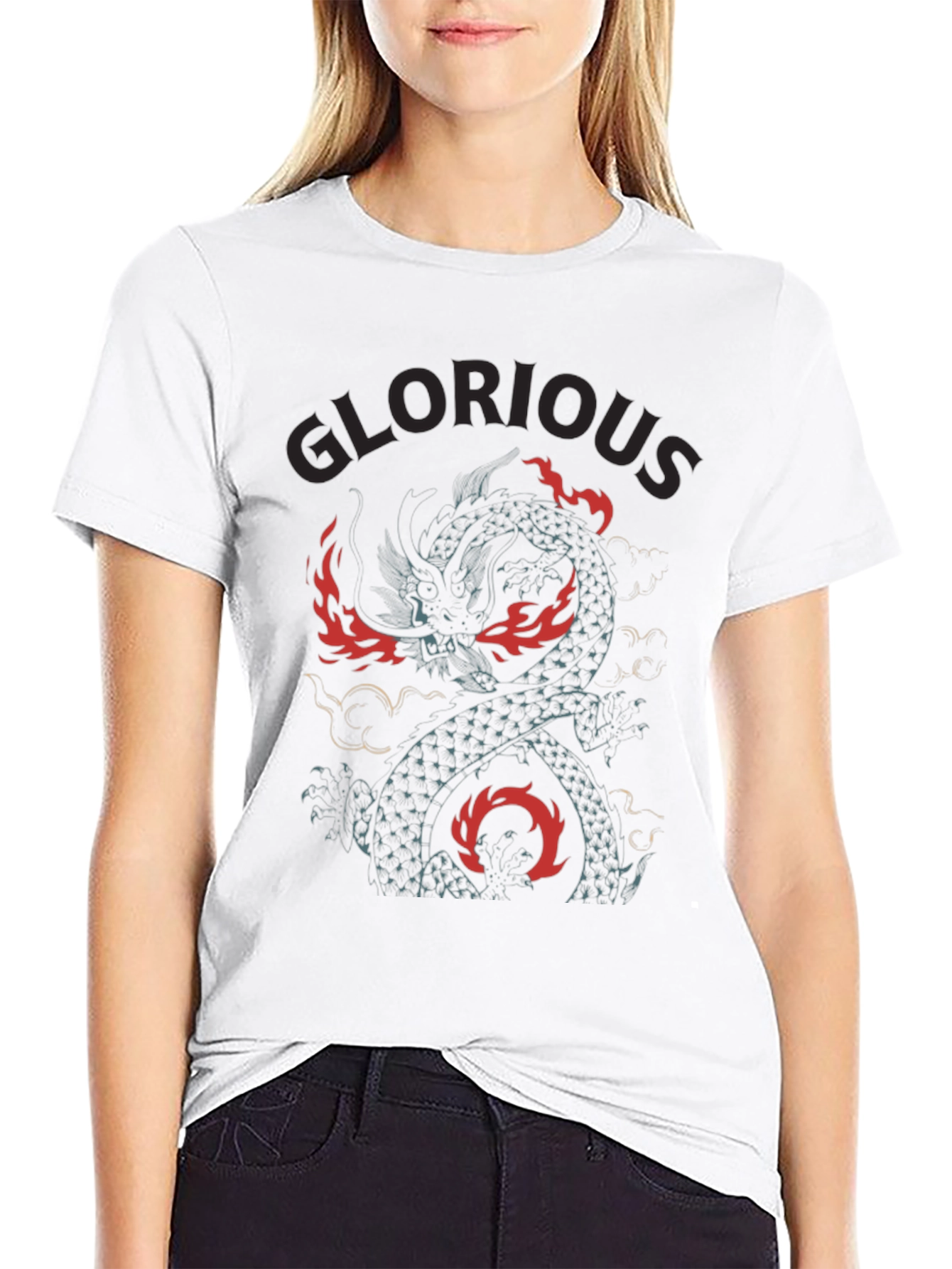 Black Glorious Dragon Graphic Tee - Black view 9